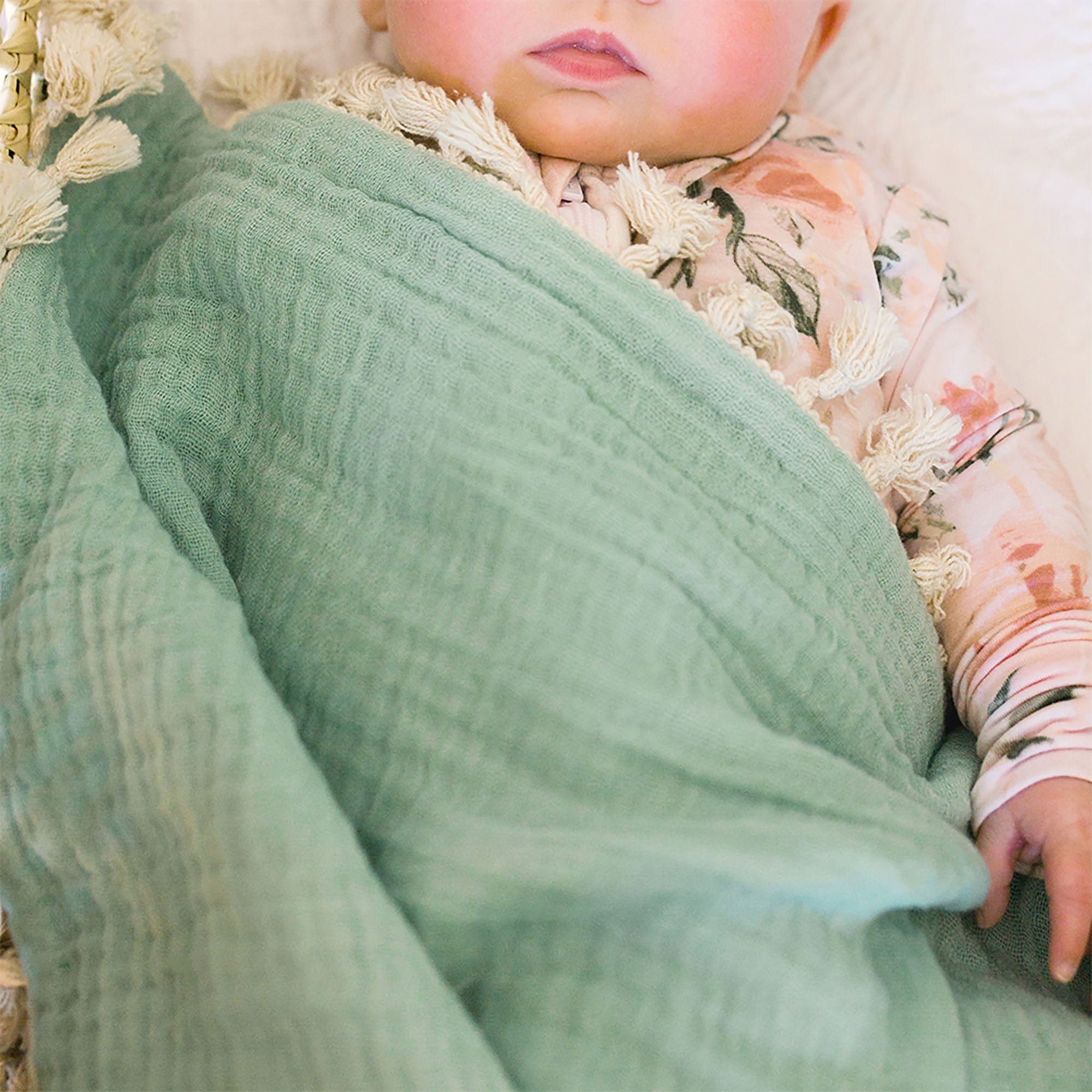 6-Layer Muslin Baby Blanket by Crane - Soft, Breathable & Lightweight for Swaddling, Nursing & Stroller Use