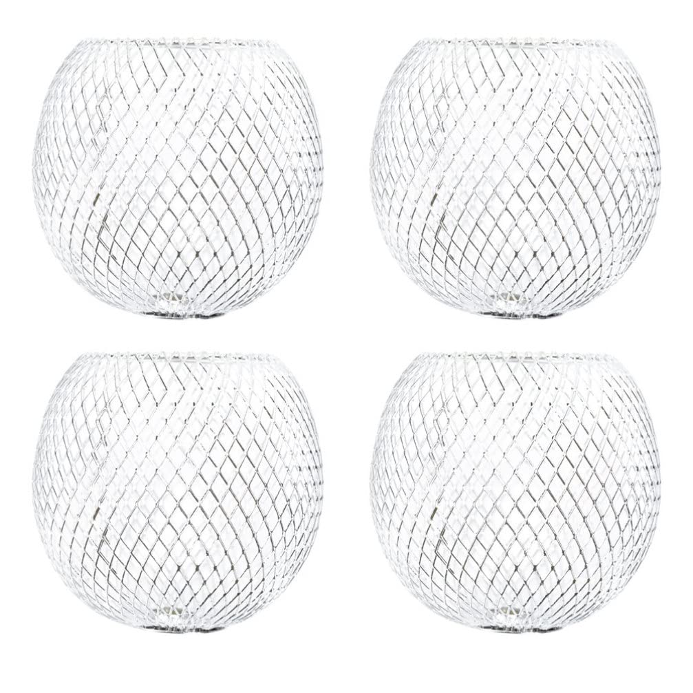 Operitacx 4-Pack Metal Pendant Lamp Shades - Decorative Spherical Hollow-Out Light Covers for Ceiling, Table & Pendant Lights - Perfect for Bedroom, Kitchen, Living Room & Dining Room Lighting Decor
