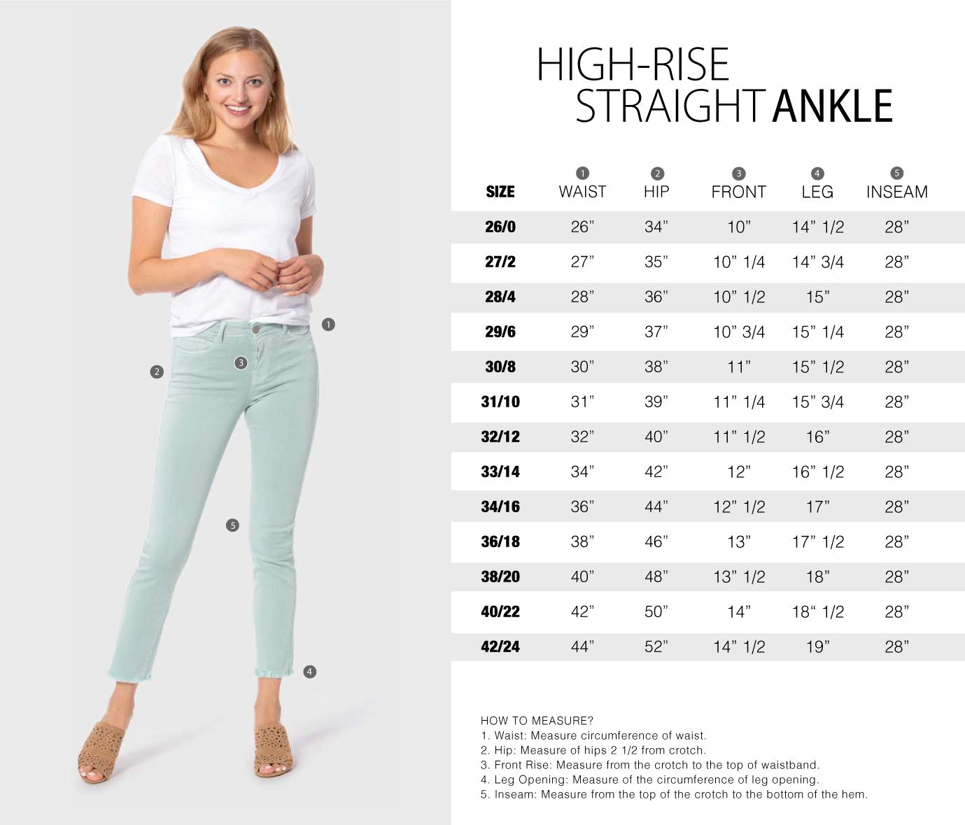 Lola Jeans Women's High Rise Straight Crop Jeans - Comfortable Stretch Denim Pants for Casual Wear & Everyday Outfits