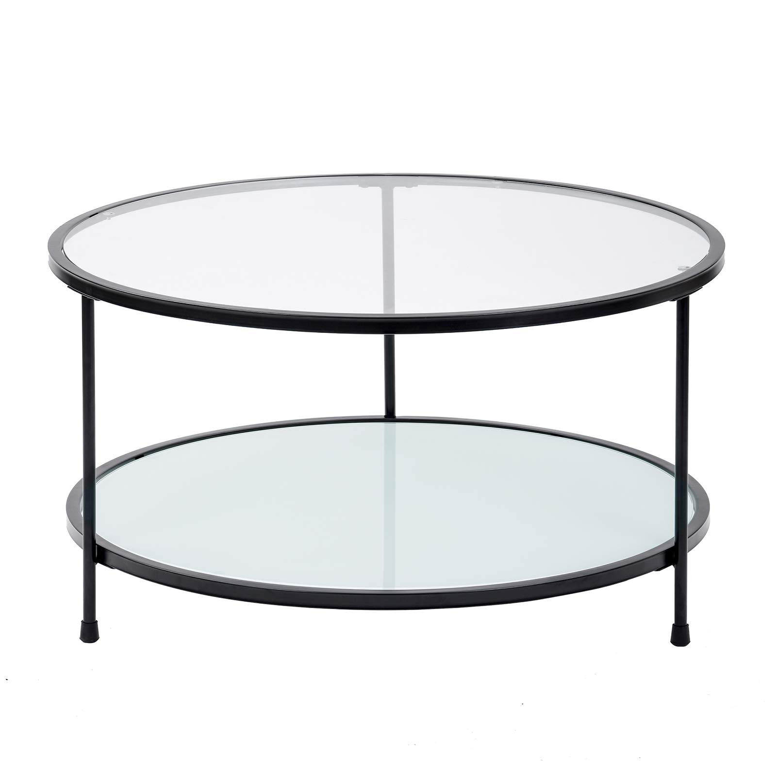 Vintage 3-Leg Sofa Side Table with Tempered Glass Top - End Table, Coffee Table, Bedside Table for Living Room, Bedroom & Home Decor