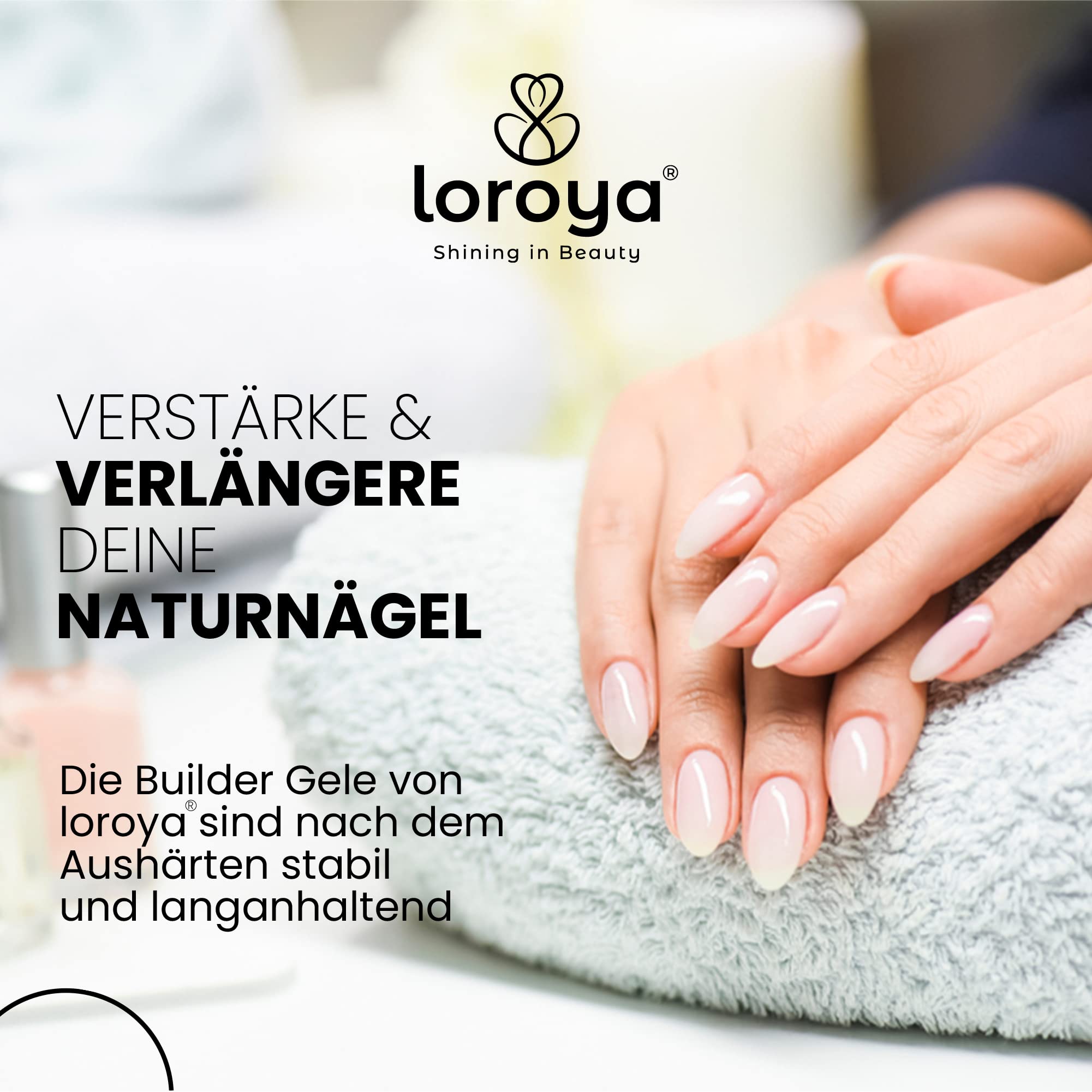 Loroya® LED/UV Builder Gel - 50g Clear Thick Nail Extension Gel for Strong & Long Nails | Professional Manicure & Nail Art | Perfect for Salon, Home Use & DIY Nail Designs