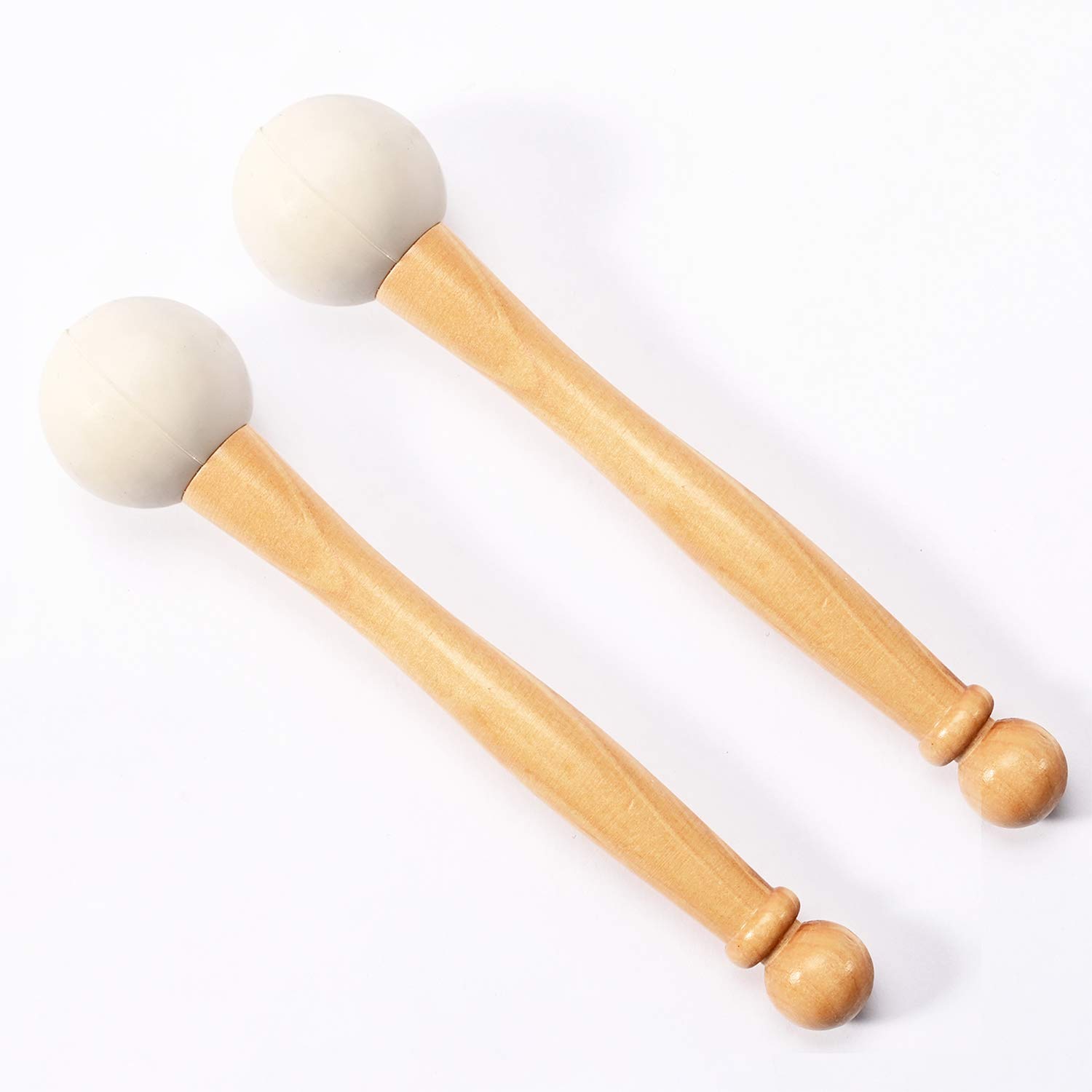 2 Pack Rubber Mallets for Crystal Singing Bowls - Professional Grade Healing & Meditation Tools for Sound Therapy, Yoga, and Relaxation