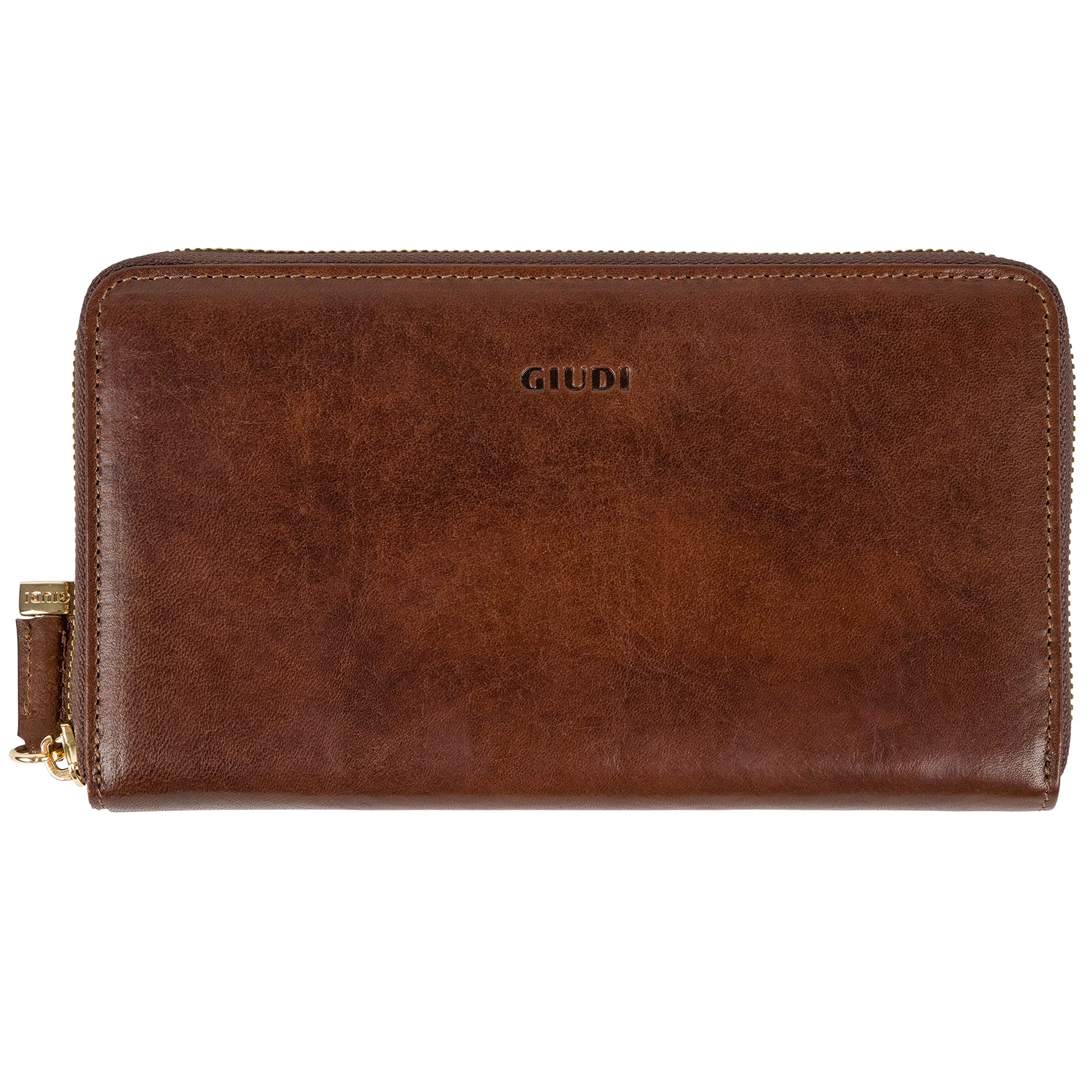 Giudi Elegant Women's Wallet - Italian Genuine Leather Large Capacity Ladies Purse - Slim Card Organizer with Zipper Closure - Perfect for Everyday Use, Travel & Gift Giving