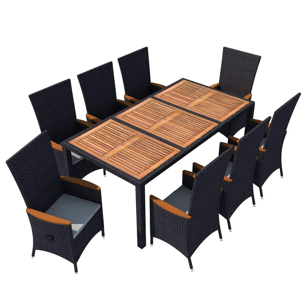 9-Piece Outdoor Dining Table and Chairs Set - All-Weather Wicker Patio Furniture for Backyard, Garden, Poolside - Perfect for Outdoor Entertaining & Al Fresco Dining