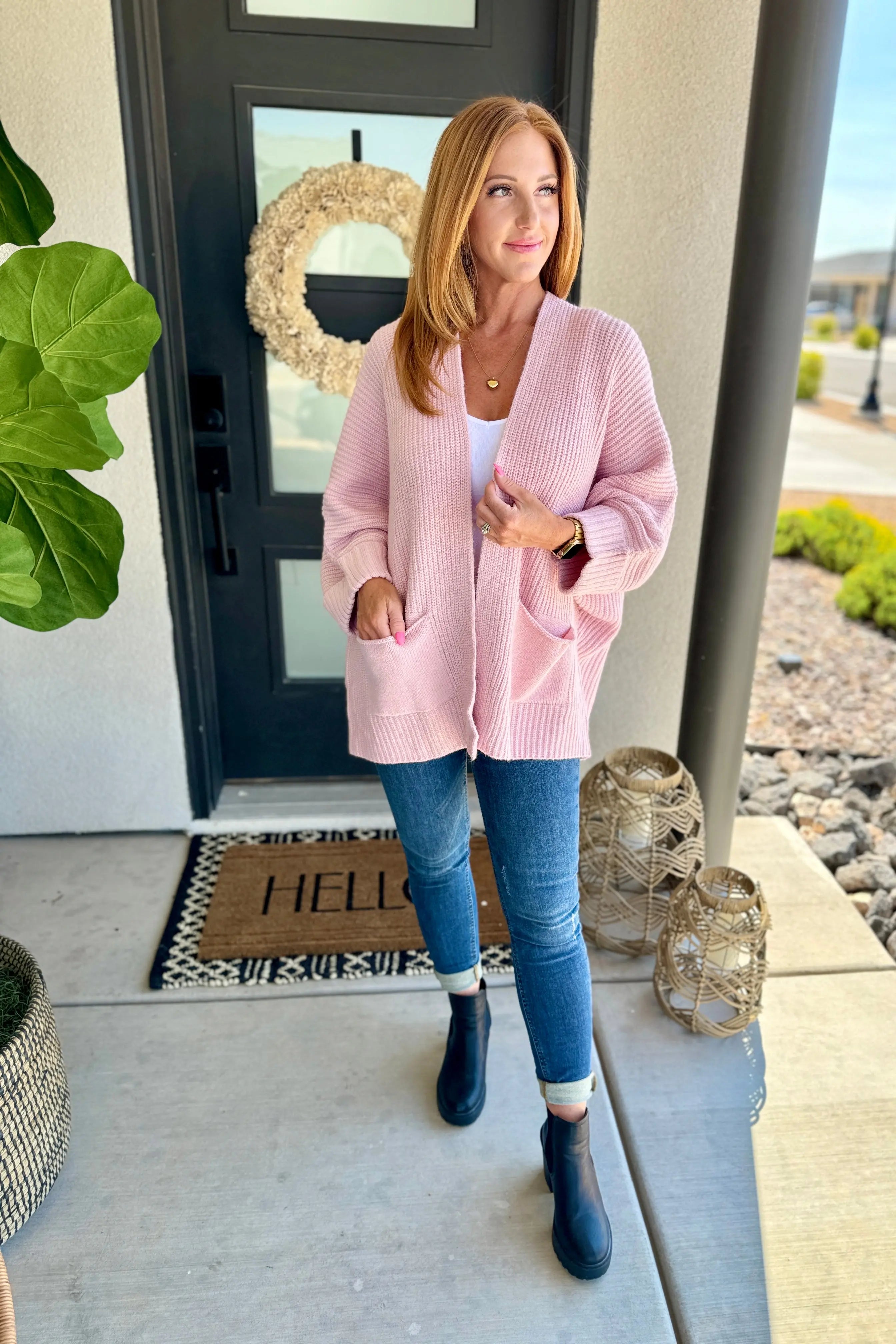 Azalea Oversized Cardigan for Women - Soft Chunky Knit Sweater in 2 Colors (Beige & Gray) | Cozy Fall Winter Layering, Coffee Dates & Casual Outfits