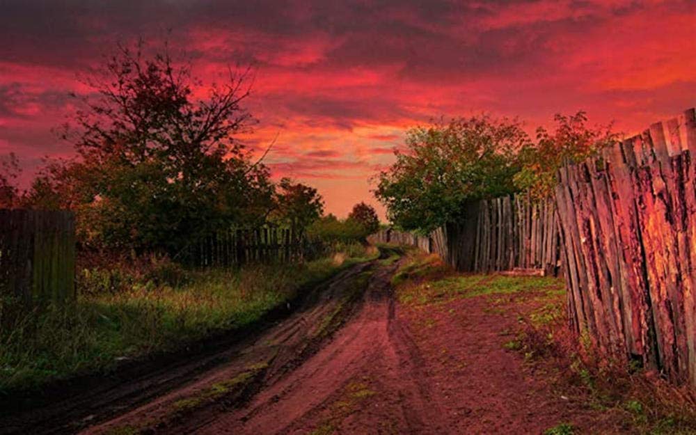 3000-Piece Wooden Jigsaw Puzzle for Adults & Kids - Sunset Folk Road Scenery - Unique DIY Gift for Family Game Night & Home Decor (11087CM)