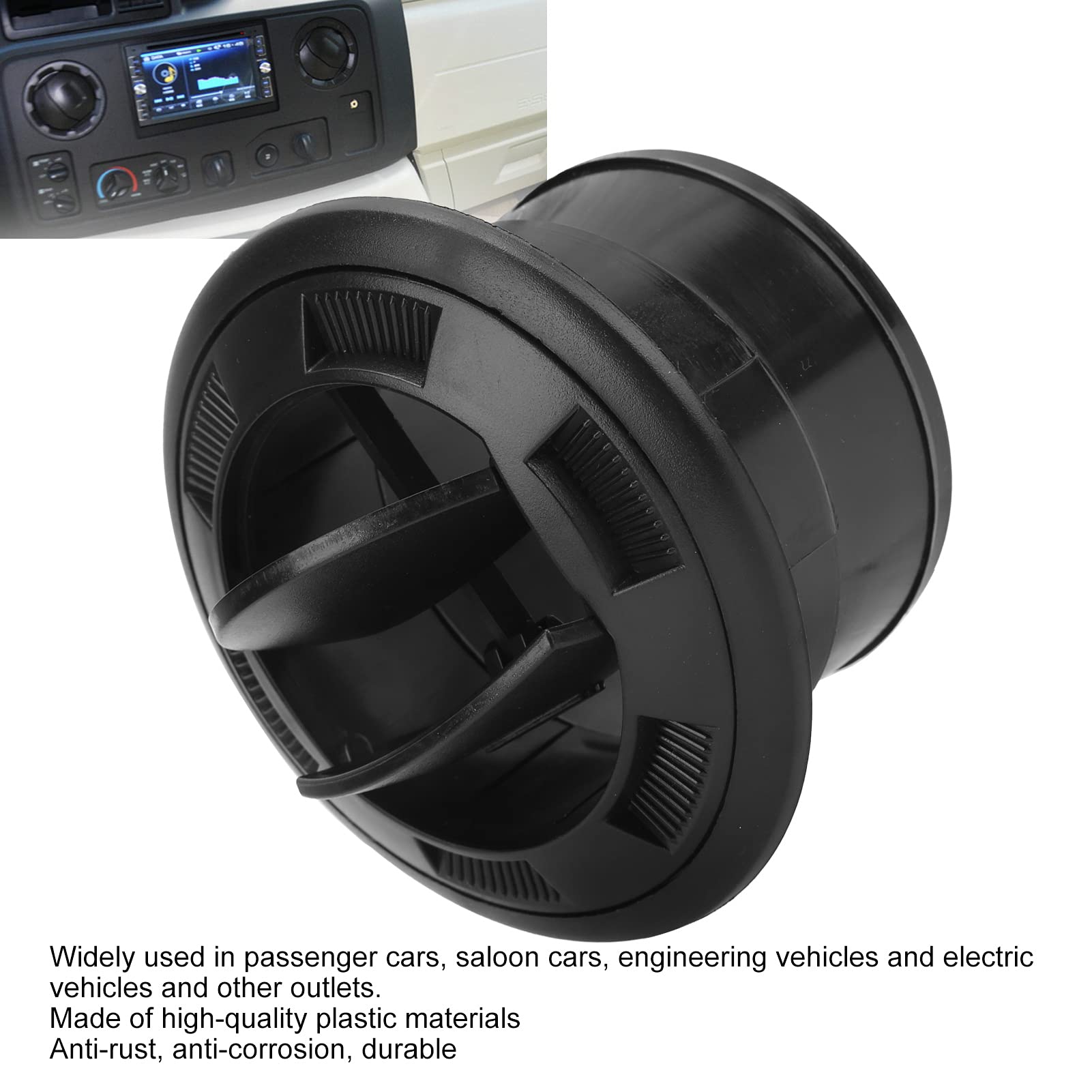3 Inch Black ABS Dashboard Air Vent Deflector - Round AC Vent Outlet for Bus, RV, and Vehicles - Improve Airflow & Comfort While Driving