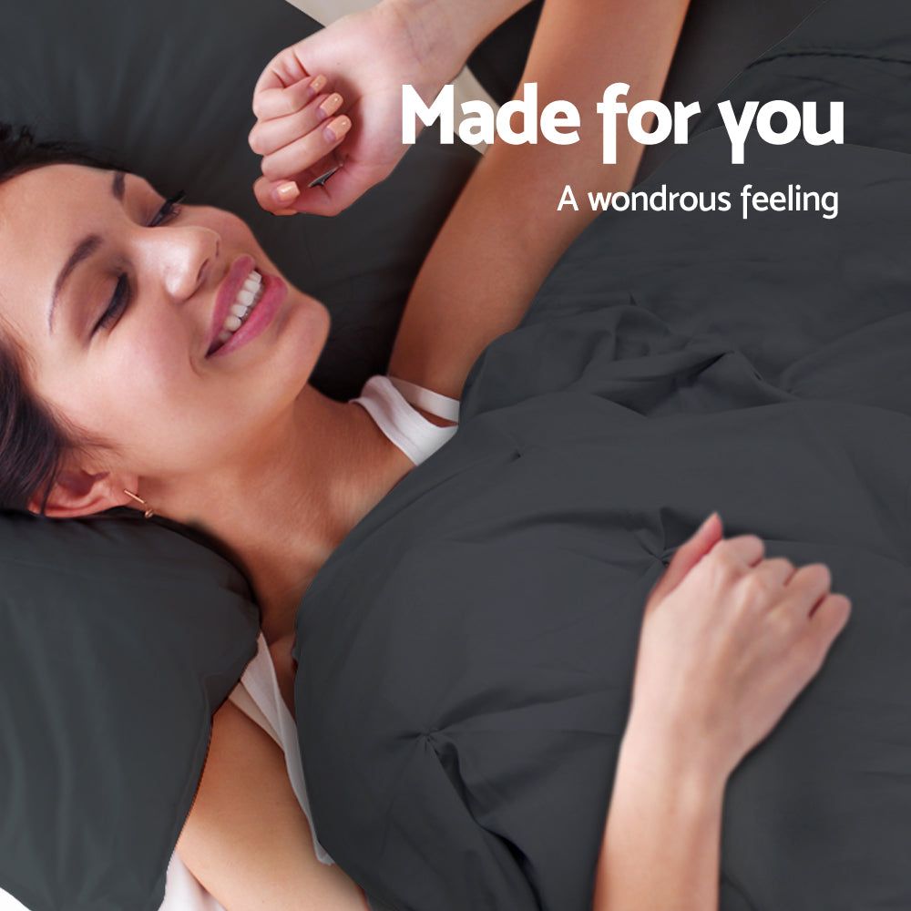 Premium Giselle Bedding Quilt Cover Set - Classic Black Queen Size - Soft & Breathable Bedding for Cozy Bedroom Decor