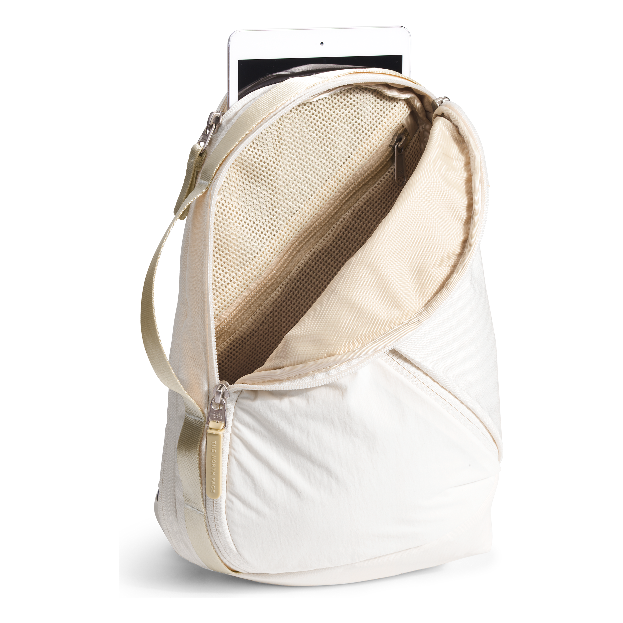 The North Face Women's Isabella Sling Crossbody Bag - Gardenia White & Dark Heather Gravel - Perfect for Travel, Hiking & Everyday Use
