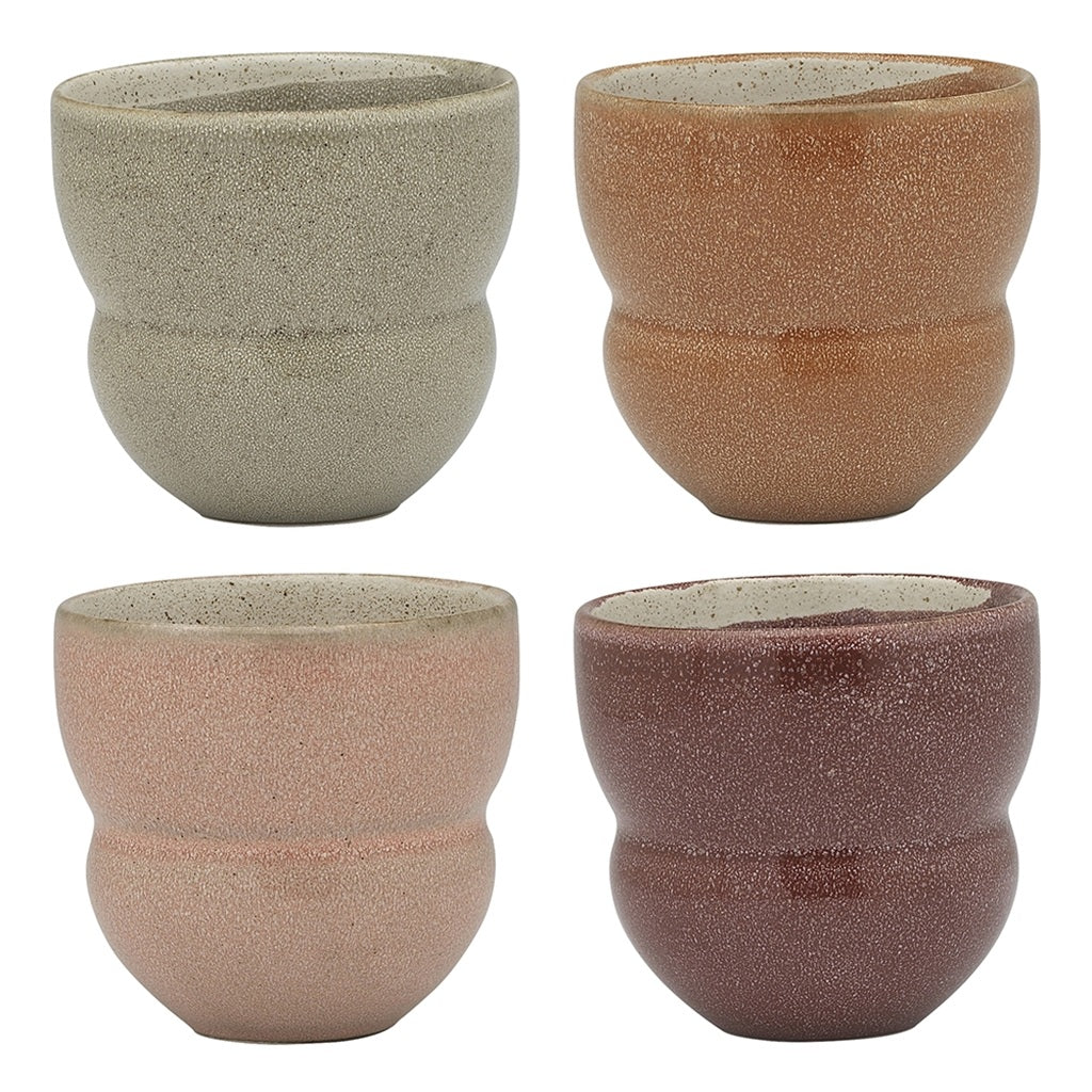 Eco-Friendly Stoneware Berry Cuddle Mugs Set of 4 - 270ML Ceramic Coffee Cups for Hot Drinks, Perfect for Home, Office & Gift Giving