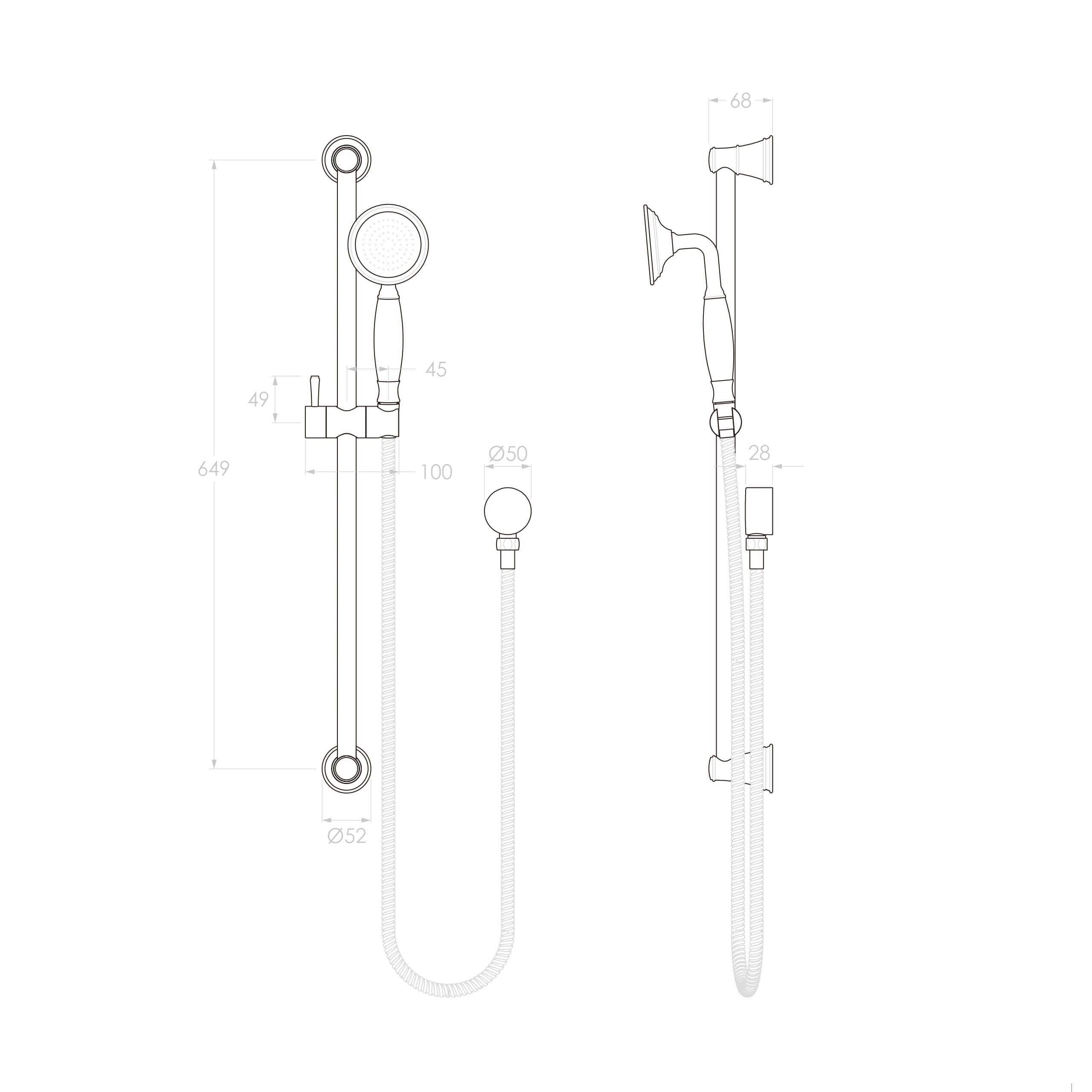 ADP Eternal Handshower on Rail Chrome - Adjustable Shower Head with 6 Spray Modes, Water Saving Design for Bathroom, Spa, and Relaxation