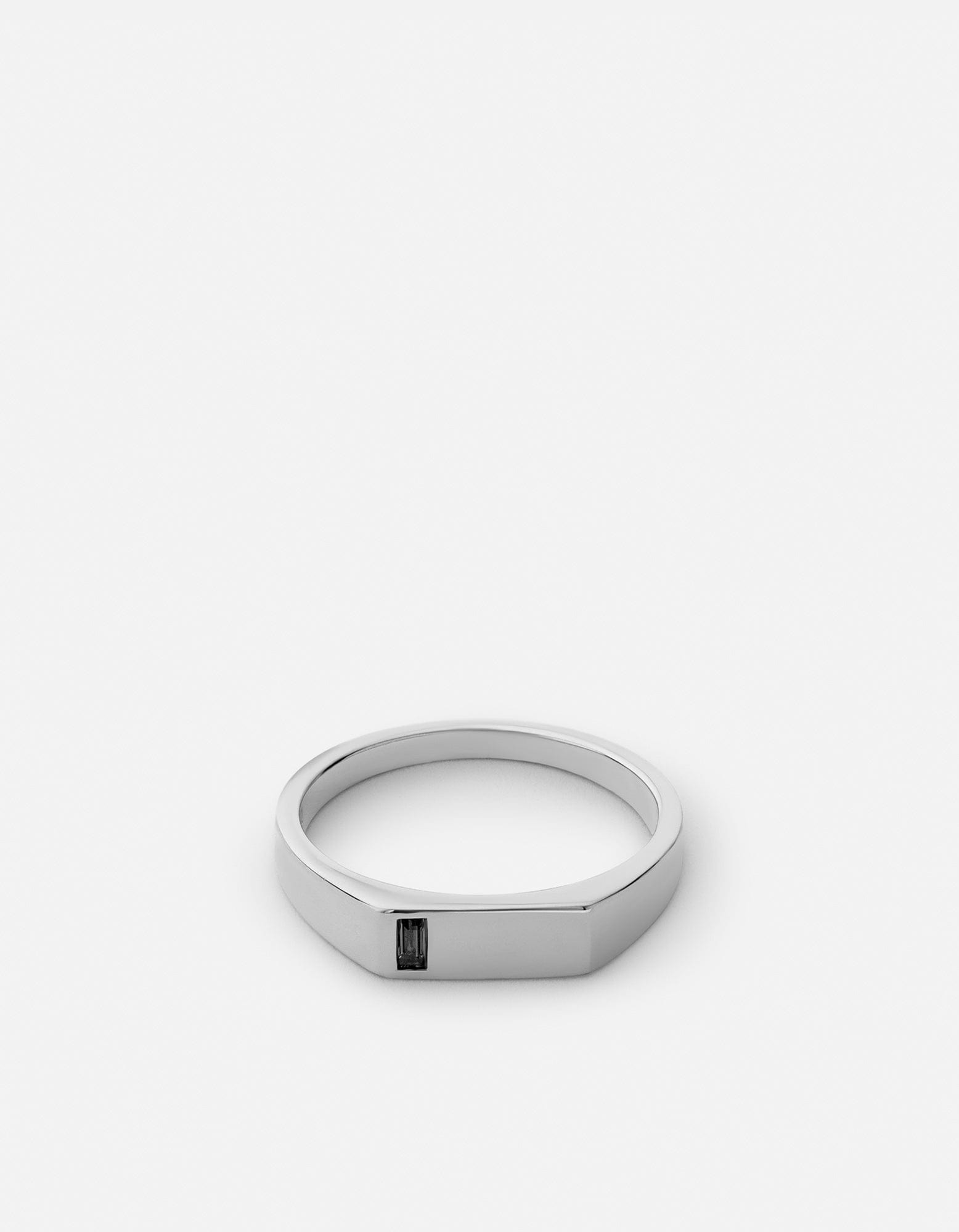 Valor Spinels Signet Ring for Men & Women - Sterling Silver Polished Band - Elegant Jewelry Gift for Weddings, Anniversaries & Special Occasions