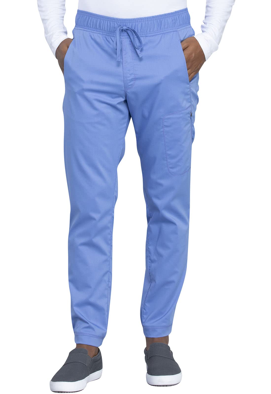 Cherokee Men's Scrubs Pants - Natural Rise Jogger with Zip Cargo Pockets WW012 | Comfortable Medical Workwear for Doctors & Nurses