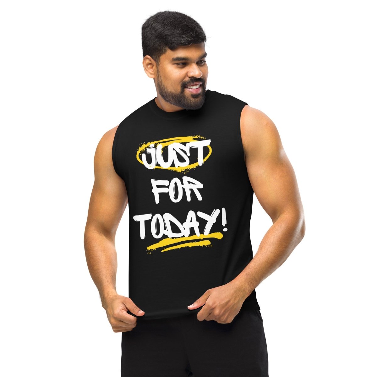 Just for Today Simplicity Men's Muscle Shirt - Breathable Workout Tank Top for Gym, Running & Casual Wear
