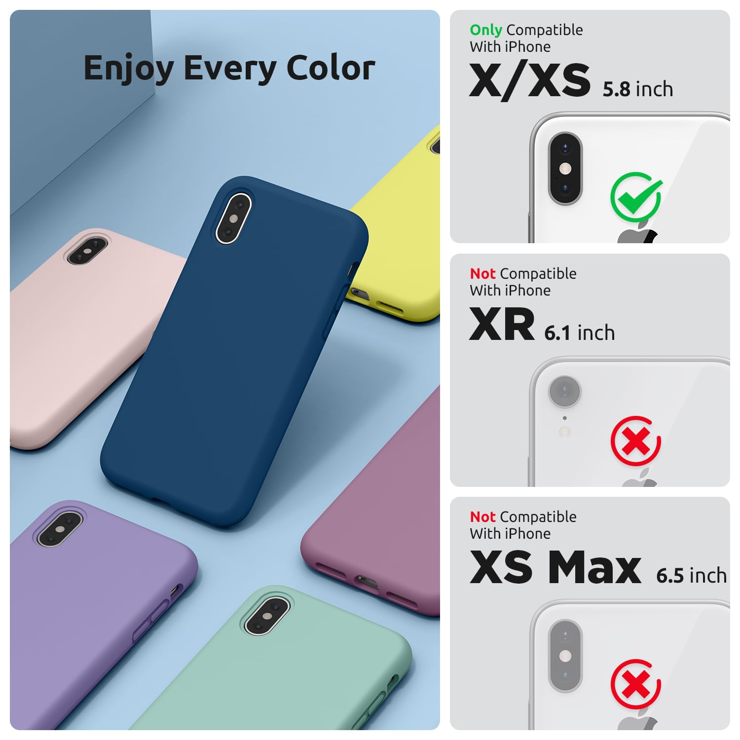 Premium Liquid Silicone Case for iPhone X/XS (5.8