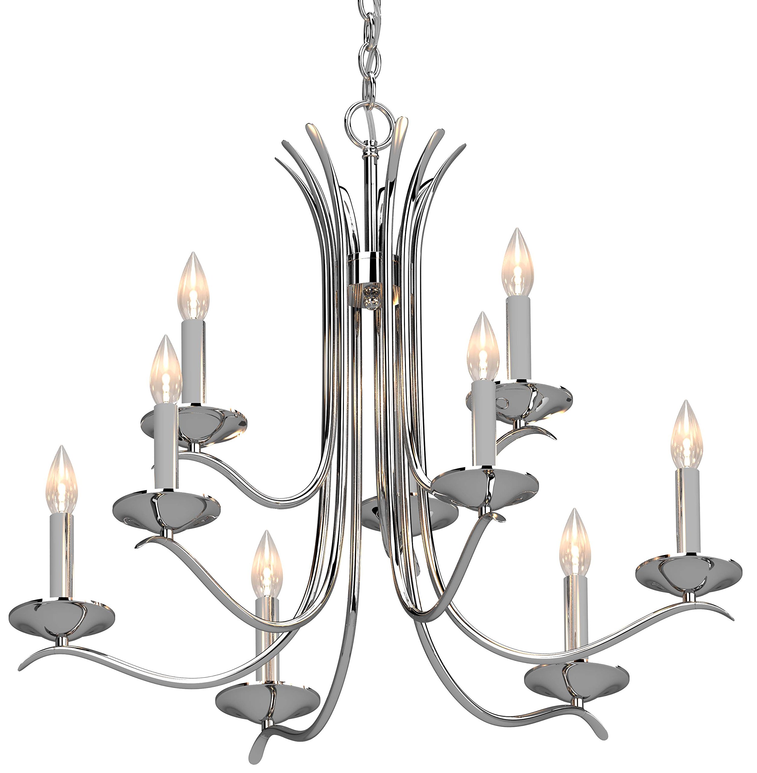 Alesia Collection Chandelier - V3009-93 Modern Crystal Ceiling Light Fixture for Dining Room, Living Room & Bedroom | Elegant Volume Lighting for Home Decor