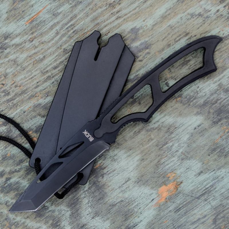 Tactical Warrior Tanto Neck Knife - High Carbon Steel Survival Knife for Outdoor Camping, Hunting & EDC | Compact Self Defense Knife with Sheath for Hiking, Bushcraft & Emergency Preparedness