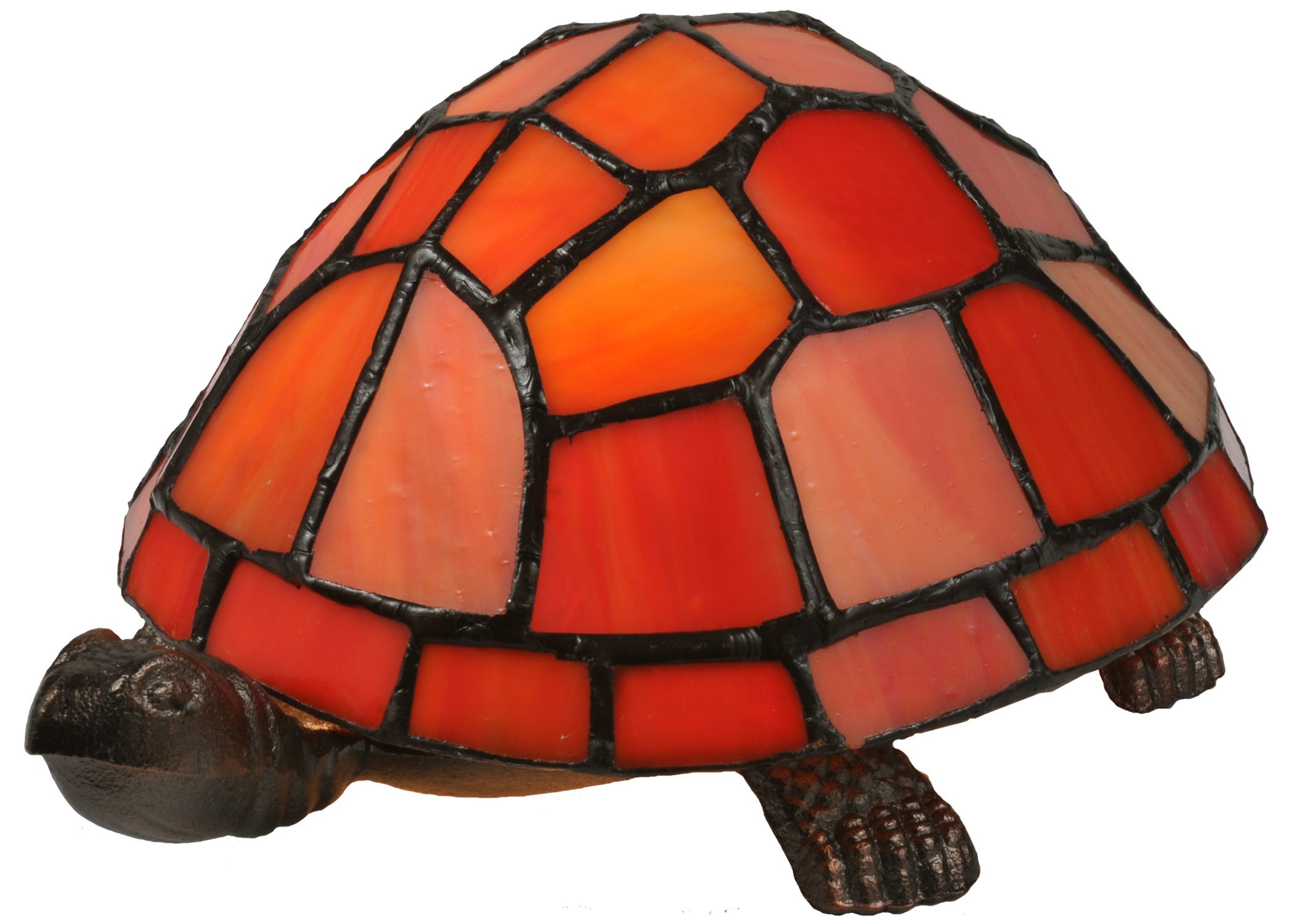 Meyda Tiffany 10271 Turtle Tiffany Glass Accent Lamp - 4 Inch Height Handcrafted Stained Glass Table Lamp for Home Decor, Bedroom, Living Room, Office - Perfect Gift for Tiffany Lovers & Collectors