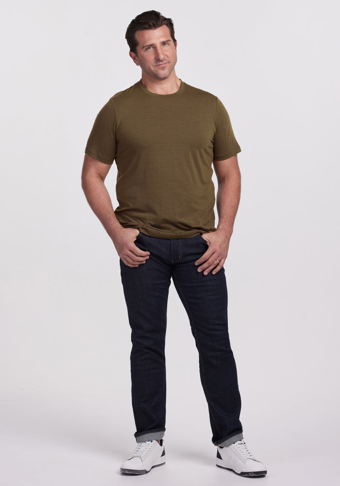 Endurance Tee - Olive Leaf Green Performance T-Shirt for Men | Gym, Running & Outdoor Activities