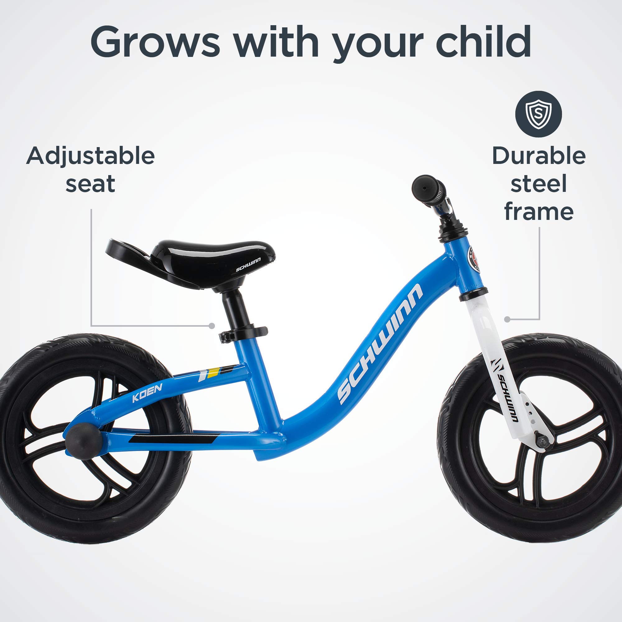 Schwinn Koen & Elm Kids Balance Bike for Toddlers - Lightweight 12 Inch Training Bike for Boys & Girls - Perfect for Learning to Ride, Outdoor Play & Backyard Fun