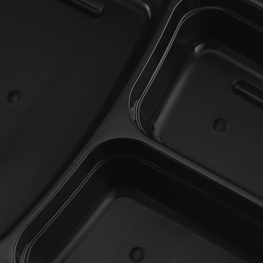 TIYA 33 oz Takeout Food Containers Bulk 150 Pack with Lids - Reusable BPA-Free Plastic Compartment To-Go Boxes - Microwave & Dishwasher Safe for Restaurants, Meal Prep, Catering & Leftovers Storage - Leak-Proof Design for Secure Food Transport