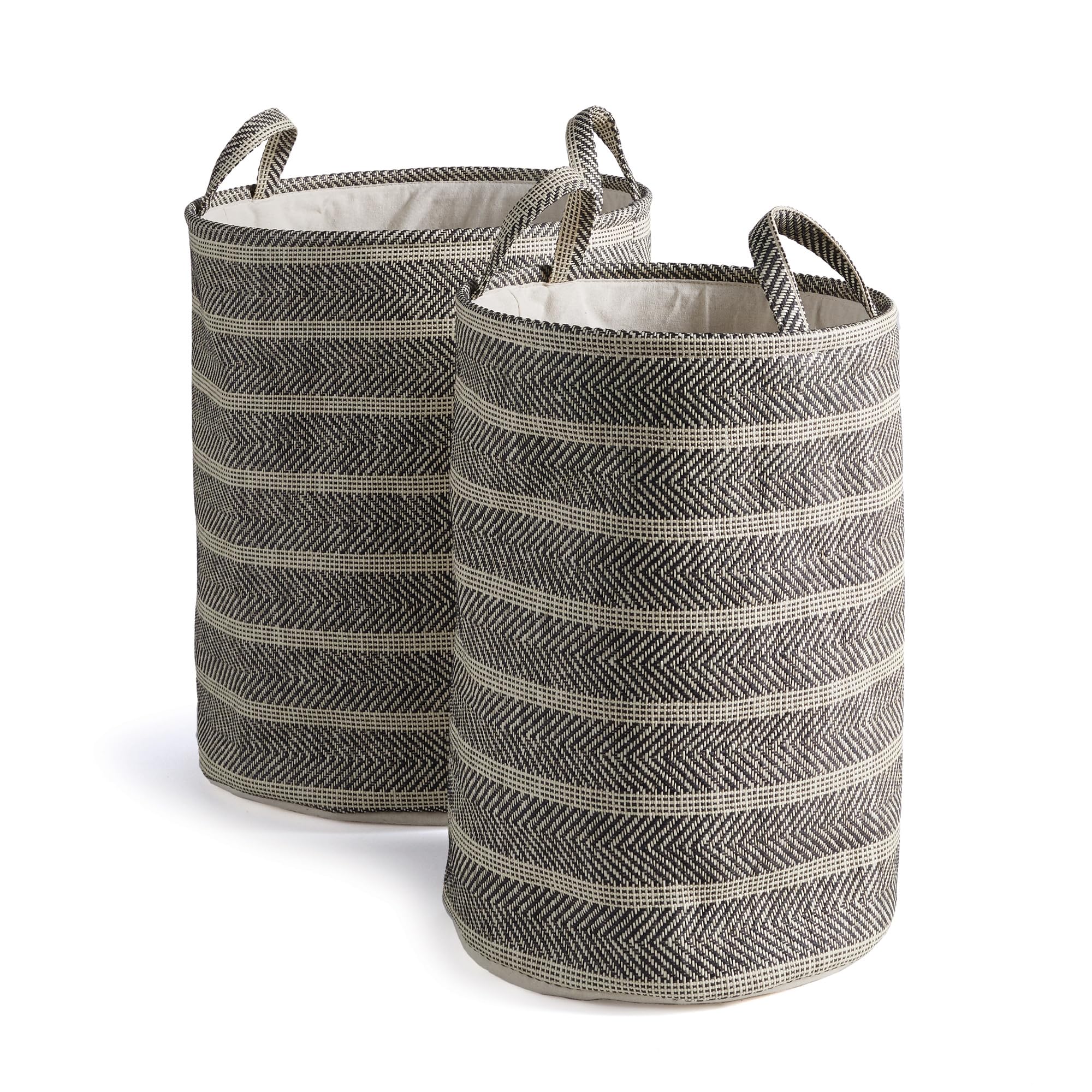Napa Home Accents Marleigh Round Baskets Set of 2 - Woven Storage Bins for Home Organization, Laundry, Toys & Decor