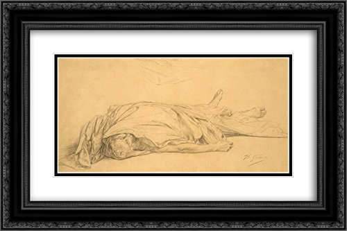 Jean Leon Gerome The Dead Caesar 24x16 Black Ornate Framed Museum Art Print with Double Mat - Perfect for Home Decor, Office Wall Art & Gift Giving