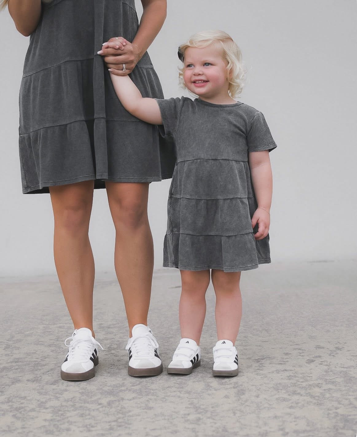 Acid Wash Waffle Dress - Black | Stylish & Comfortable Women's Casual Dress for Everyday Wear, Date Night & Summer Outfits