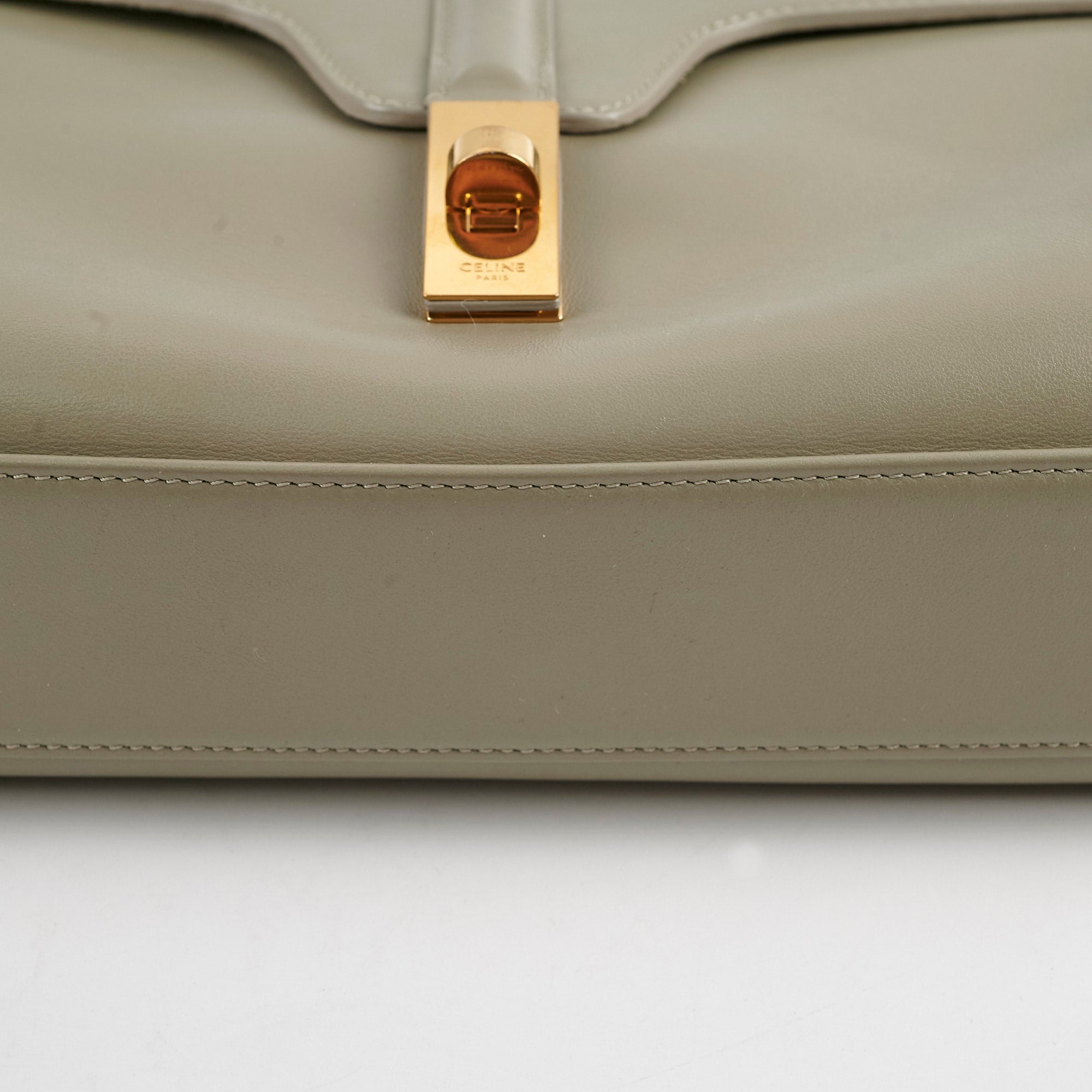 Celine Small 16 Satinated Calfskin Handbag in Green Clay | Luxury Crossbody Bag for Women | Perfect for Work, Travel & Evening Events