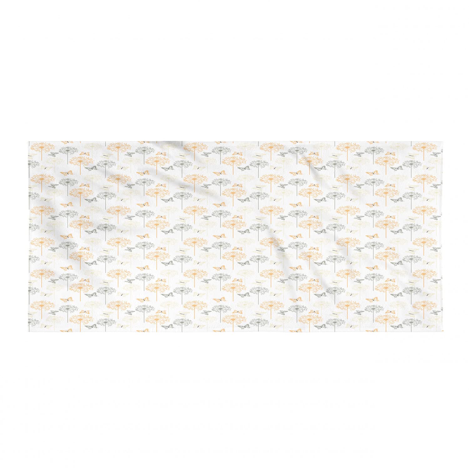 Ambesonne Butterfly Hiking Towel - Quick Dry Soft Lightweight Microfiber with Herbal Blossoms Dandelion Pattern, Perfect for Camping, Backpacking, Sports & Outdoor Activities - White Apricot Design