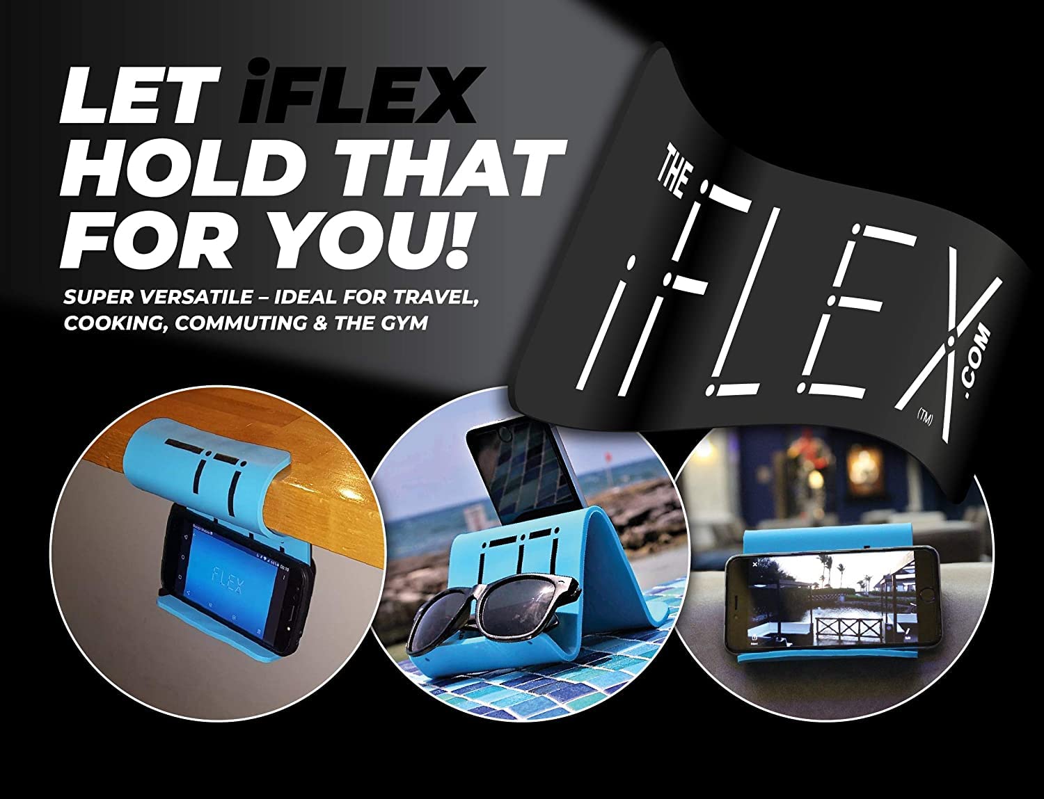 iFLEX Adjustable Cell Phone Stand & Tablet Holder - Flexible Phone Stand for iPhone, iPad, Samsung - Perfect for Video Calls, Watching Movies, Reading & Working at Home or Office