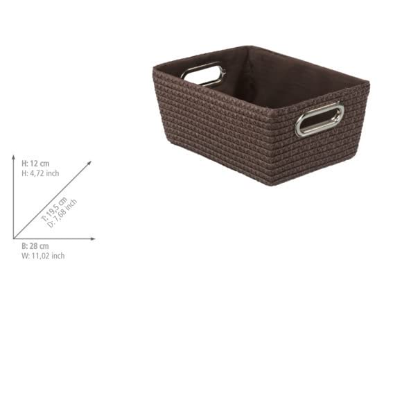 WENKO Chromo Storage Basket - Brown Organizer Bin for Home, Office, and Bathroom Organization | Durable Metal Wire Basket for Shelves, Cabinets, and Closet Storage