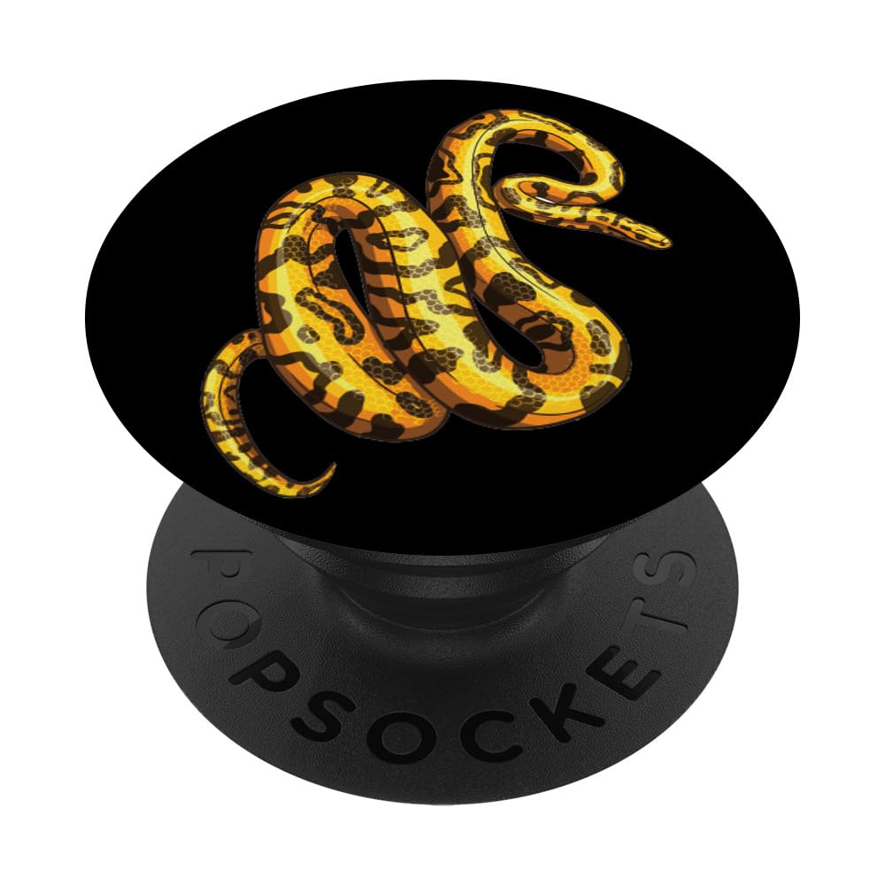 Ball Python Snake Pet Accessory - Fire Lover Reptile Yellow Belly PopSocket Adhesive PopGrip for Phones, Tablets & Laptops