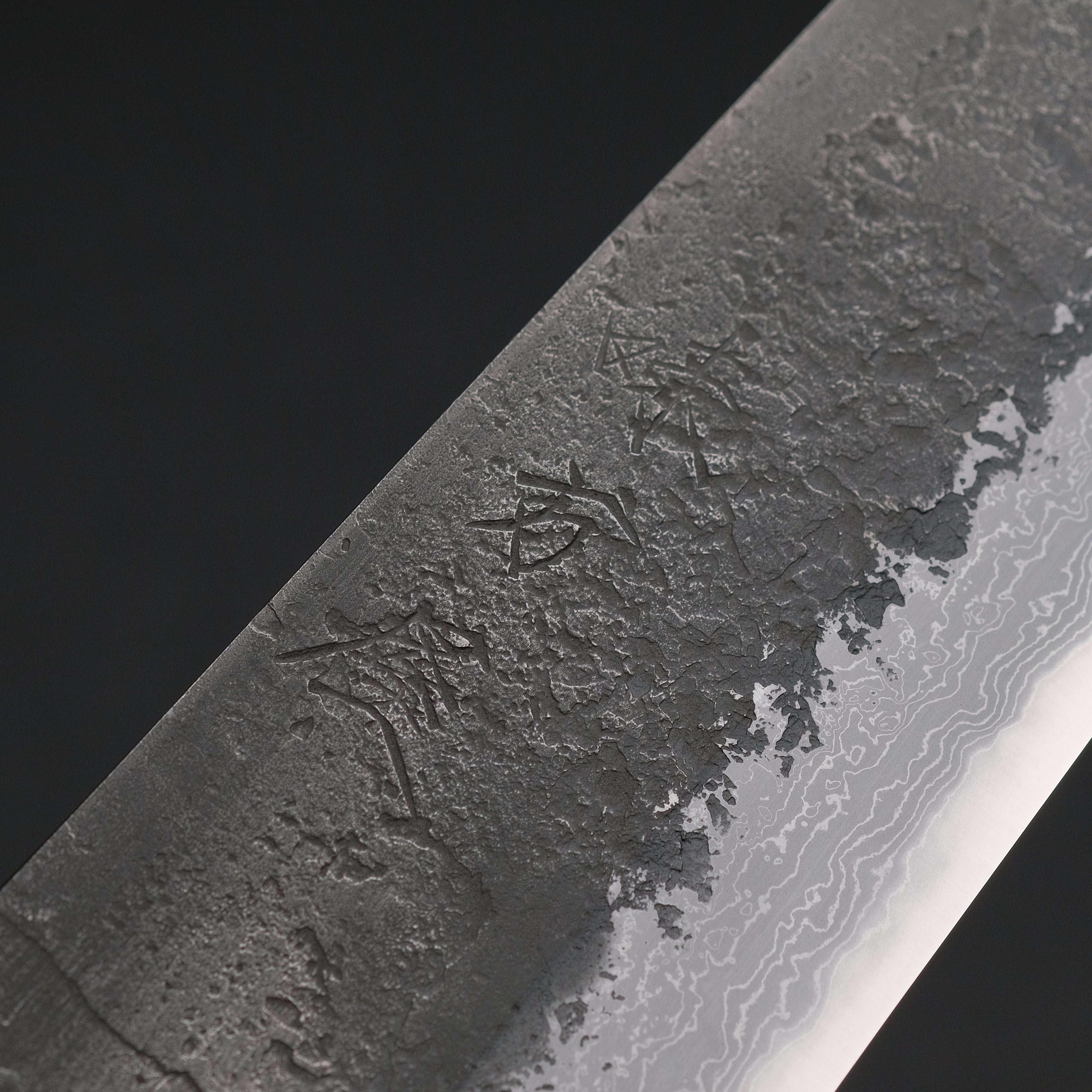 Premium Ajikataya White #2 Nashiji Damascus Gyuto 210mm Chef Knife - Olive Wood & Resin Handle (#46) - Perfect for Sushi, Meat Slicing & Professional Kitchen Use