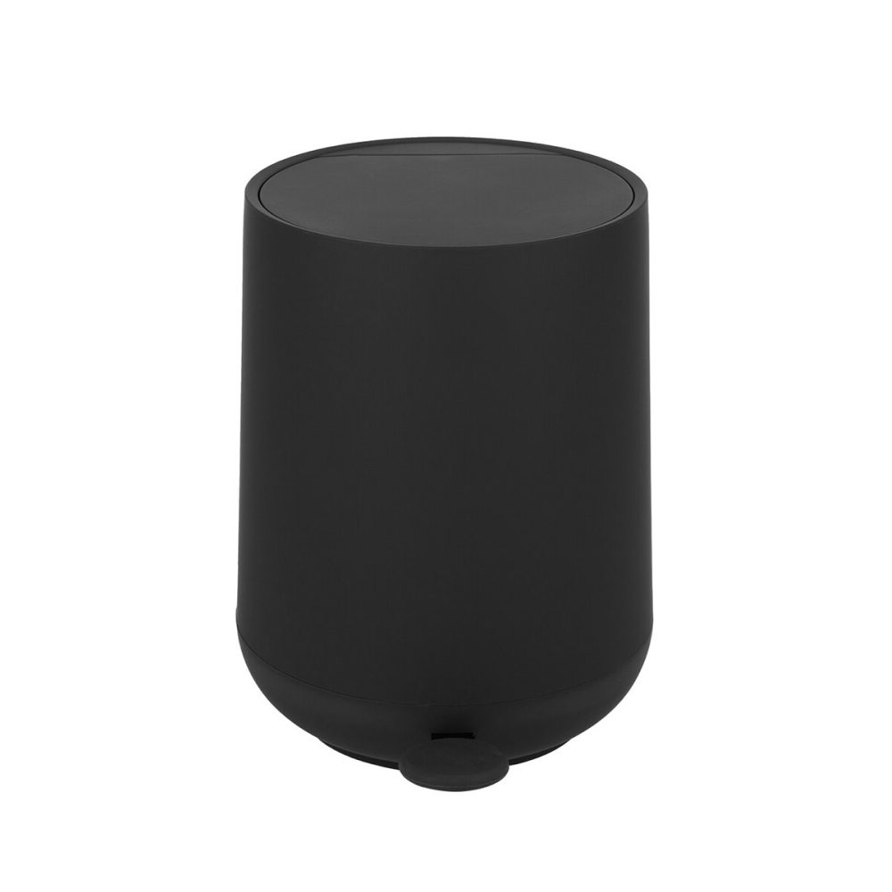 ZONE DENMARK Nova One Soft Touch Pedal Trash Can - 10L/2.6 Gallon Stainless Steel Step Bin with Lid, Black - Perfect for Kitchen, Bathroom & Office Waste Disposal