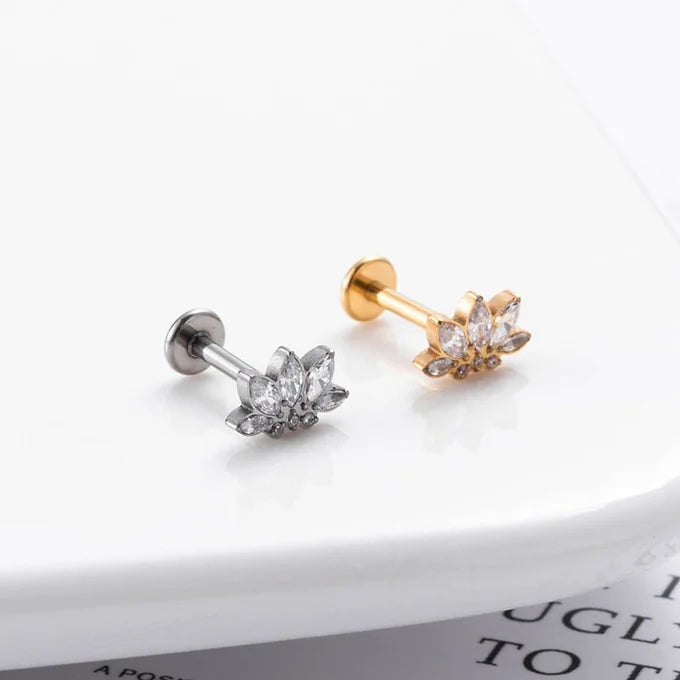 16G Cartilage Titanium Earrings - Hypoallergenic Windmill Flower Stud Earrings for Women | HSPJ545 | Perfect for Daily Wear, Parties & Special Occasions