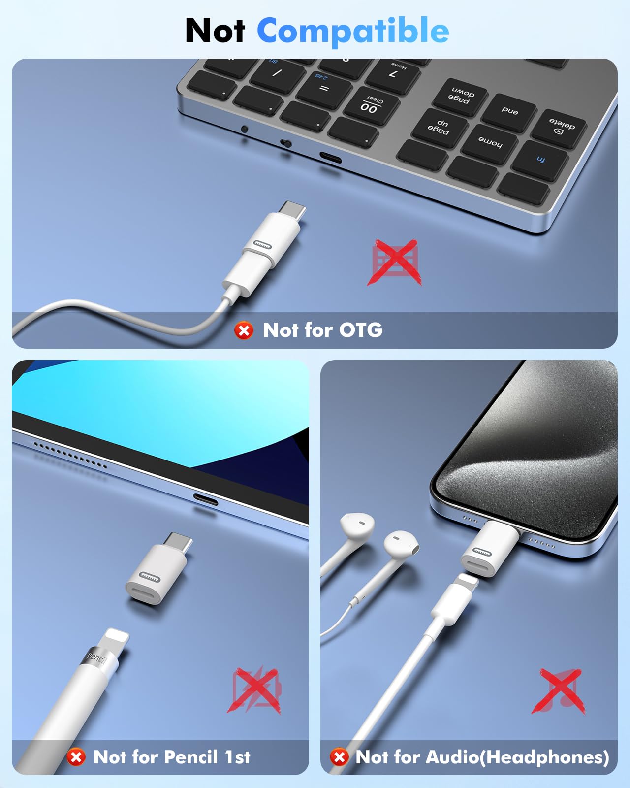 MoKo 2-Pack Lightning to USB C Adapter, USB-C to Lightning Converter for iPhone 15/16 Pro/16 Pro Max/Plus, Galaxy S24, iPad Pro/Air - Fast Charging & Data Sync (White) - Perfect for Travel, Office & Home Charging Stations