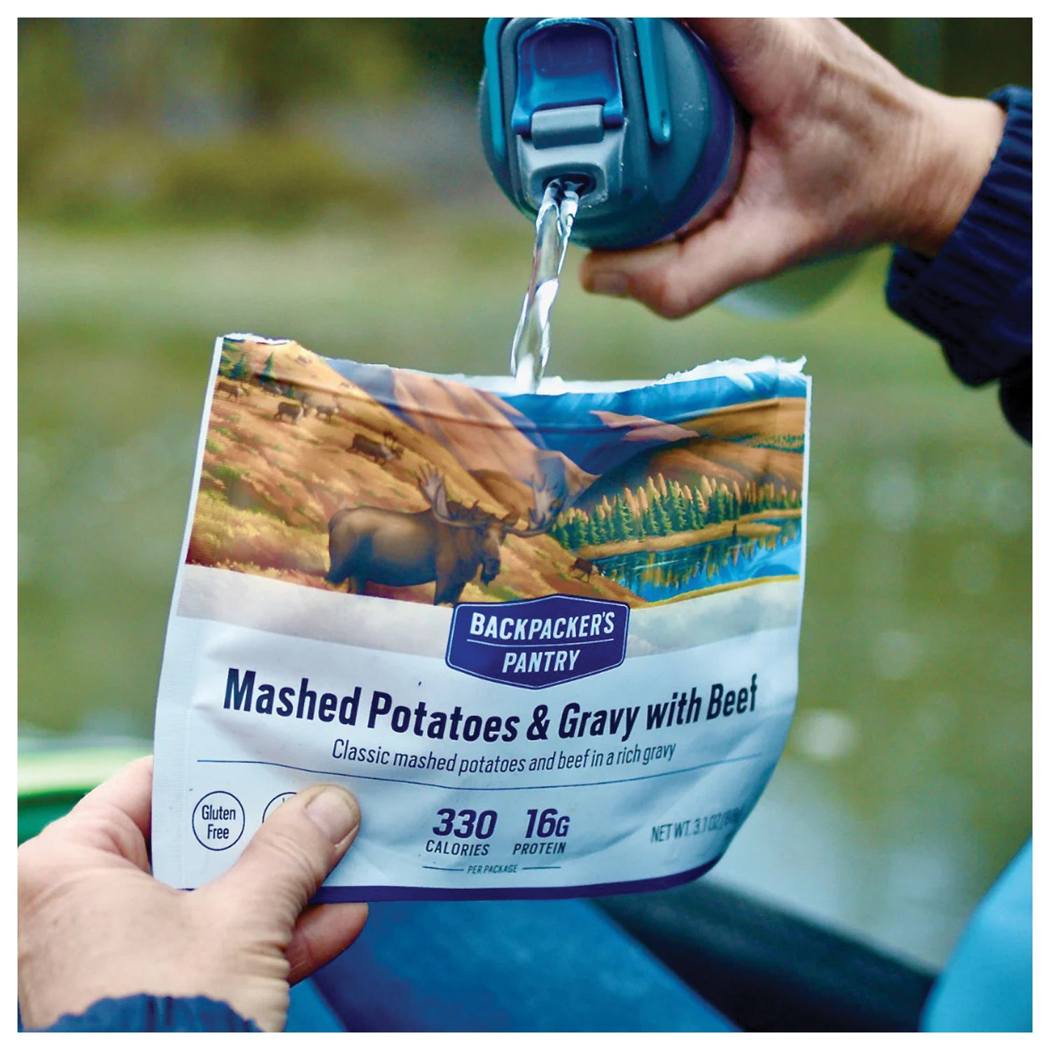 Backpackers Pantry Mashed Potatoes with Beef & Gravy - Lightweight Freeze-Dried Meal for Camping, Hiking & Emergency Food Supply