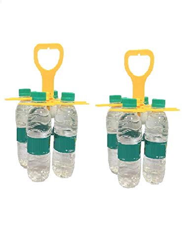 Milestouch - 2 Pack Heavy Duty Bottle Carrier Holder for Up to 6 Bottles & 6L Capacity - Durable Multi-Purpose Beverage Transport (Made in India) - Perfect for Grocery Shopping, Picnics, Camping & Beach Trips