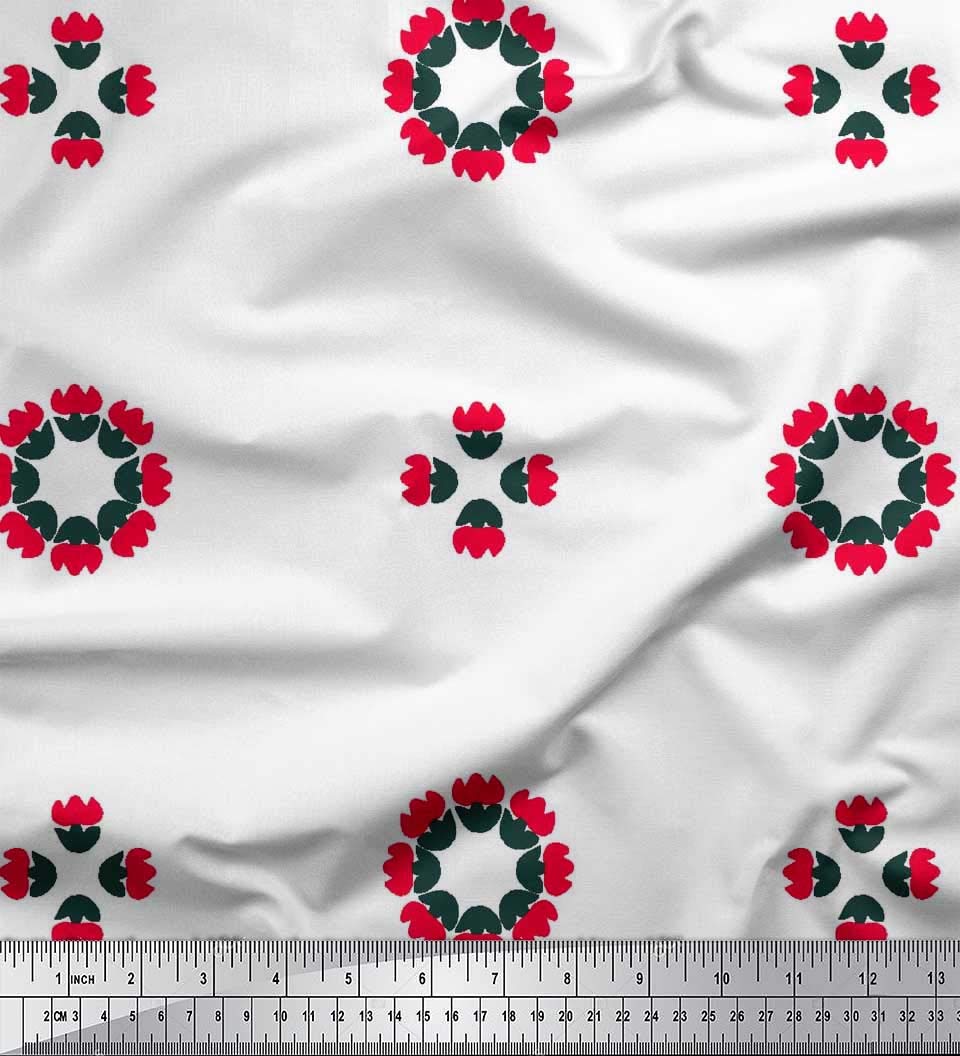 Soimoi Moss Georgette Brown Floral Printed Fabric by The Yard - 42 Inch Wide - Artistic Flower Splash Design for Fashionable DIY Projects, Dresses, Scarves & Home Decor