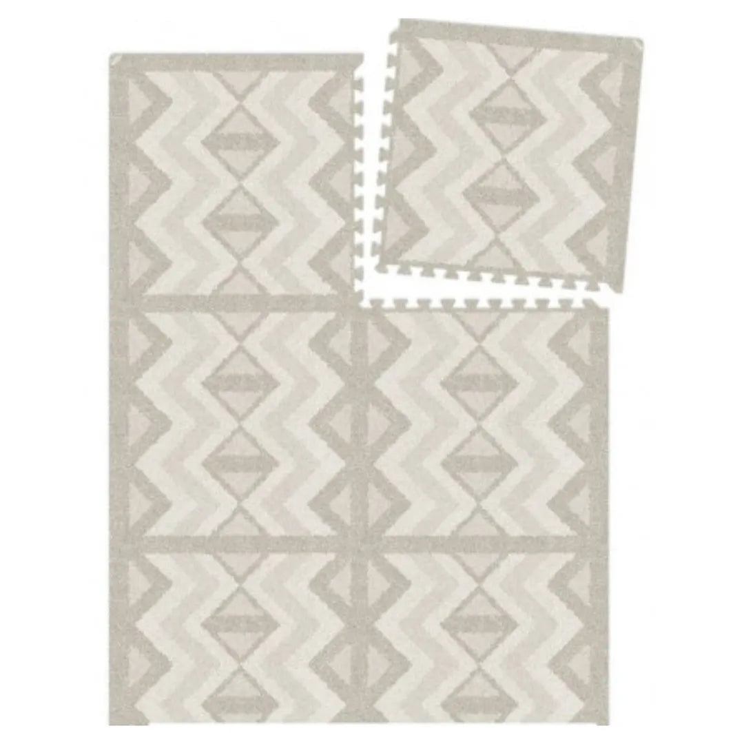 Kilim Play Mat for Babies & Kids - Soft Feather Gray Non-Slip Rug - Perfect for Nursery, Playroom & Floor Time Activities
