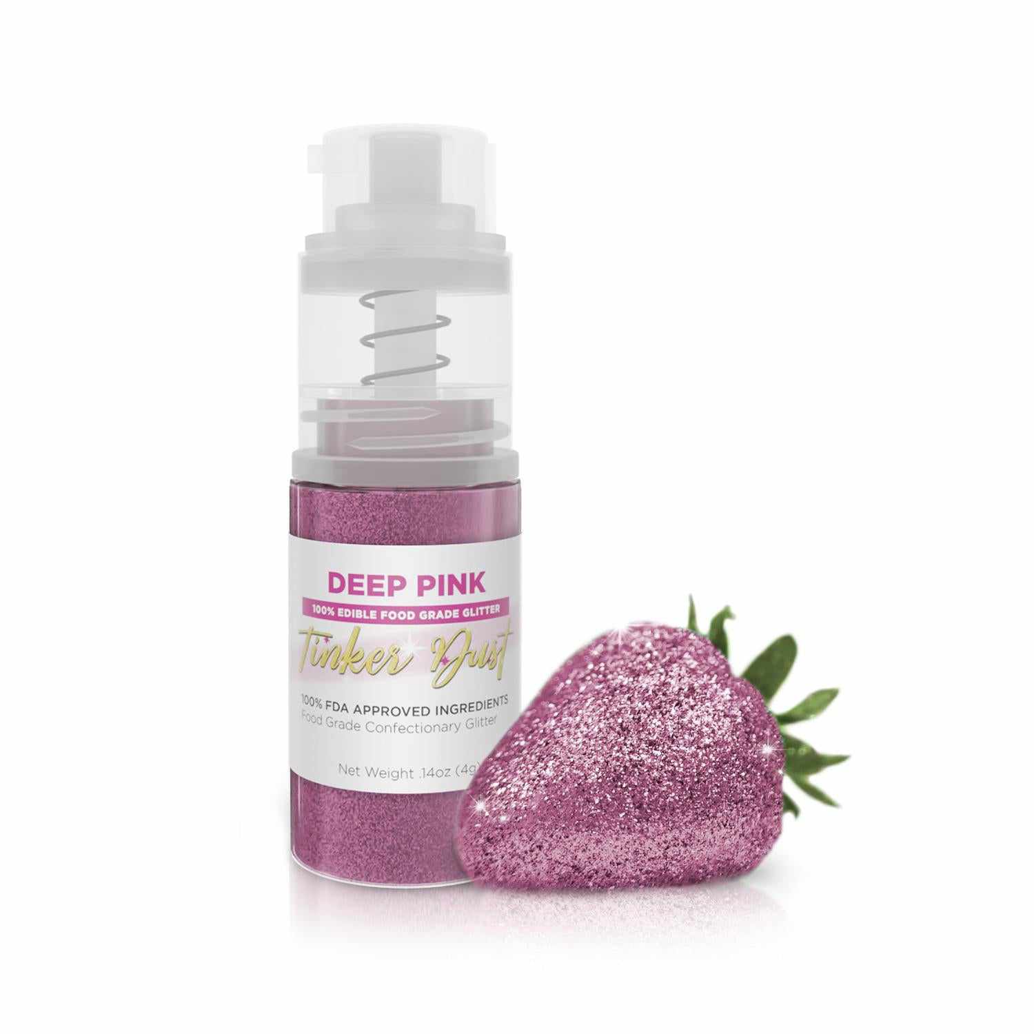 Deep Pink Edible Glitter Spray 4g Pump | Tinker Dust® | Perfect for Cake Decorating, Cupcake Toppers & DIY Crafts