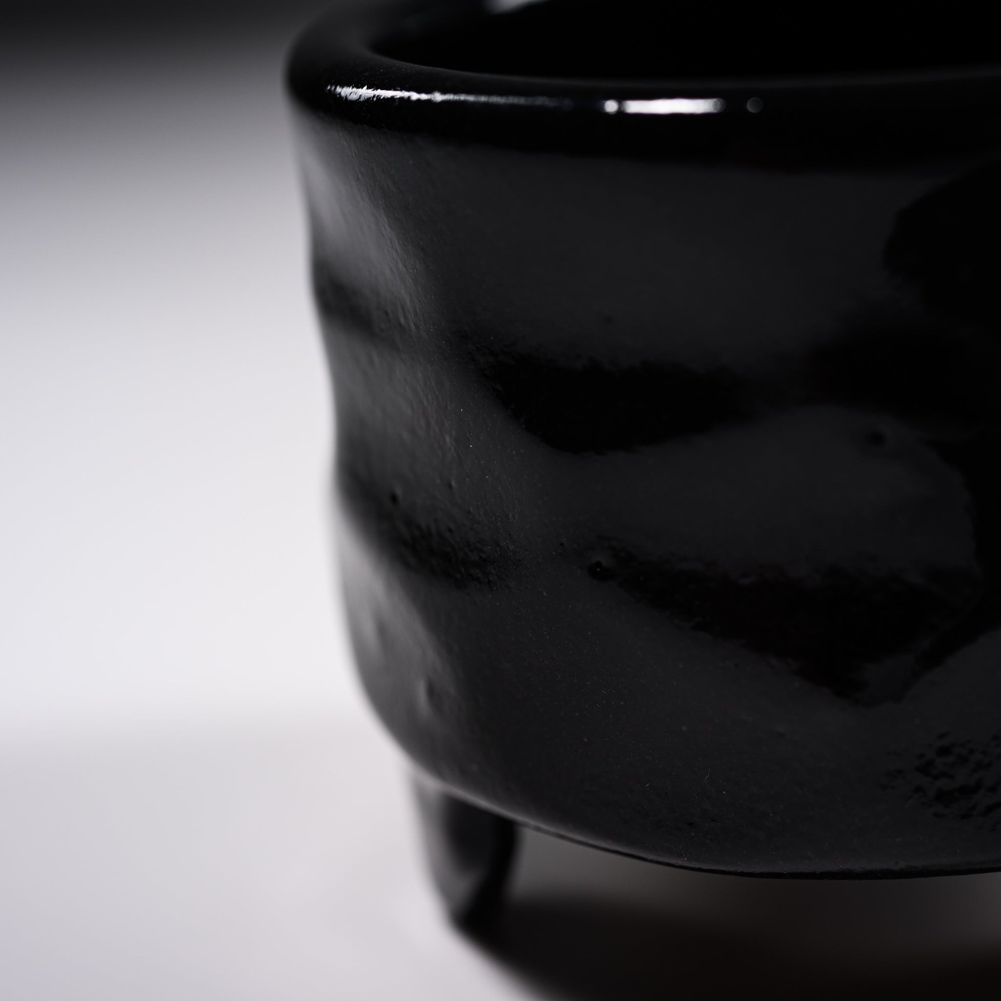 Premium Kyo Kiyomizu Ware Black Glaze Incense Burner - Traditional Japanese Ceramic Aroma Diffuser for Meditation, Yoga, and Home Decor