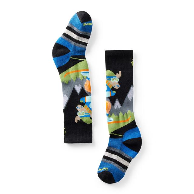 Kids' Winter Sports Full Cushion Over-the-Calf Socks with Mountain Moose Pattern - Warm & Cozy for Skiing, Snowboarding & Outdoor Adventures