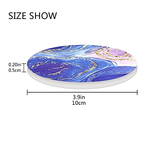 Premium Absorbent Ceramic Coasters Set of 8 - Marble & Gold Design with Anti-Scratch Cork Base | Elegant Drink Coasters for Coffee Tables, Bars & Home Decor | Perfect Housewarming Gift for Dining Room & Living Room