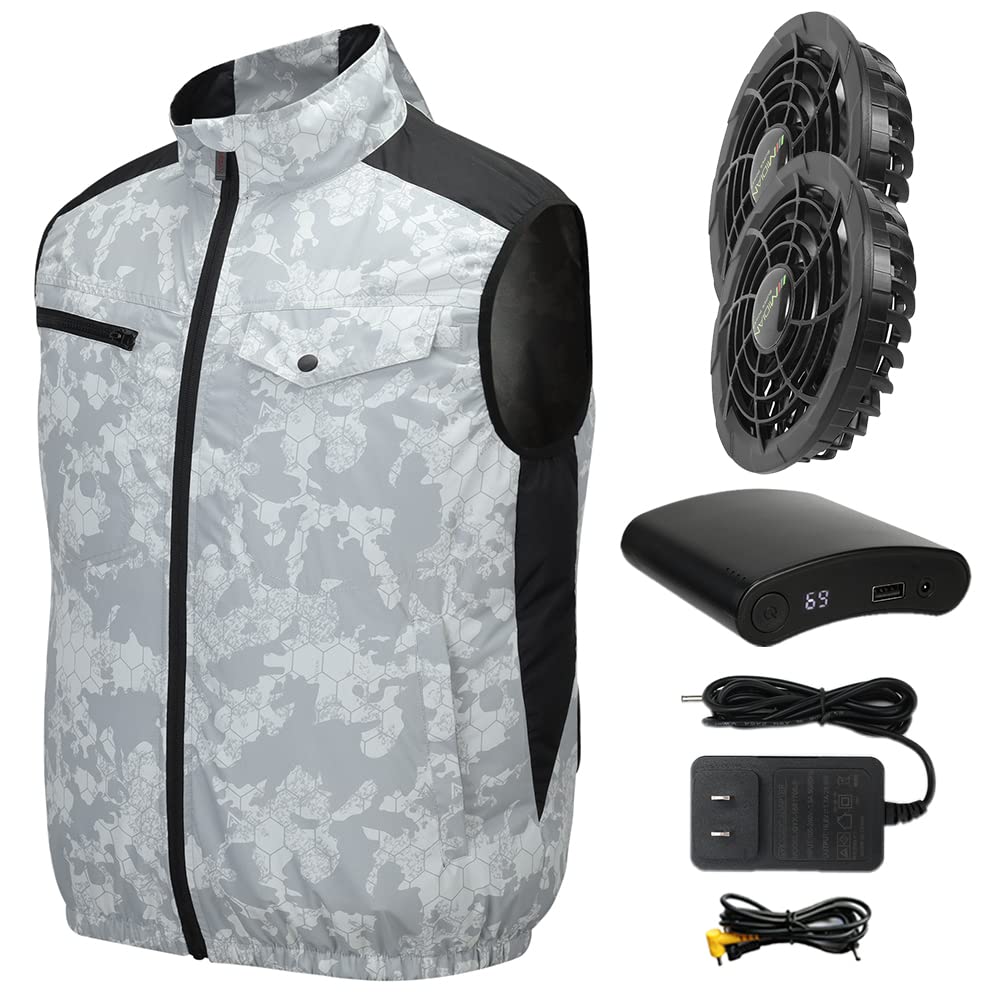 30V High-Power Cooling Vest with Dual Fans - 20000mAh Rechargeable Battery for Hot Weather | Outdoor Work, Construction, Warehouse & Summer Activities