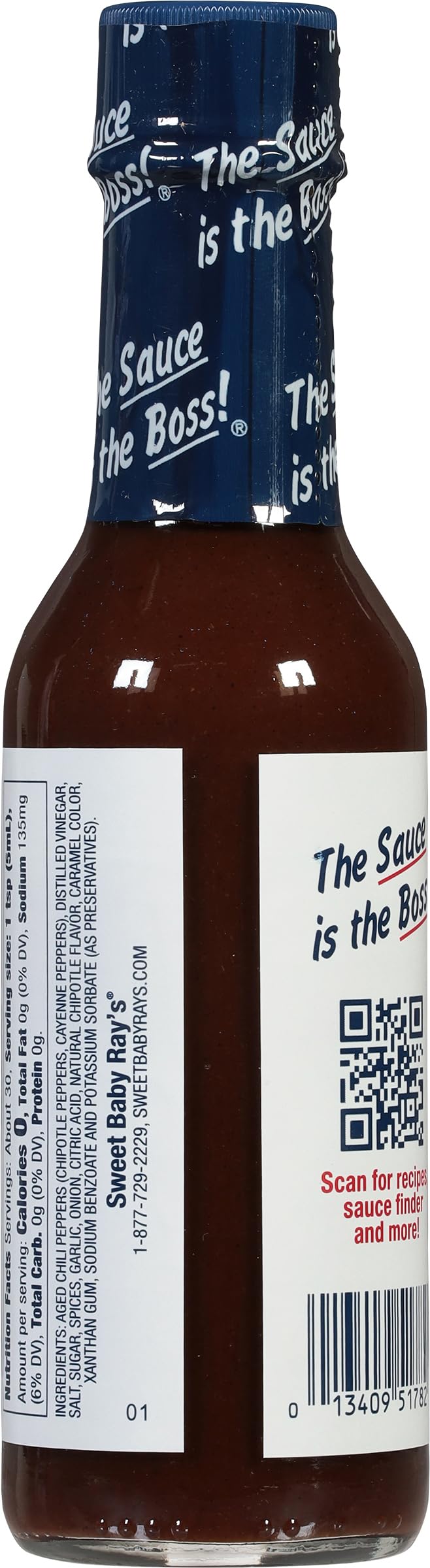 Sweet Baby Ray’s Smoked Chipotle Hot Sauce - 5 Fl Oz (Pack of 4) | Spicy BBQ Glaze for Wings, Ribs & Tacos | Bold Flavor for Grilling & Dipping
