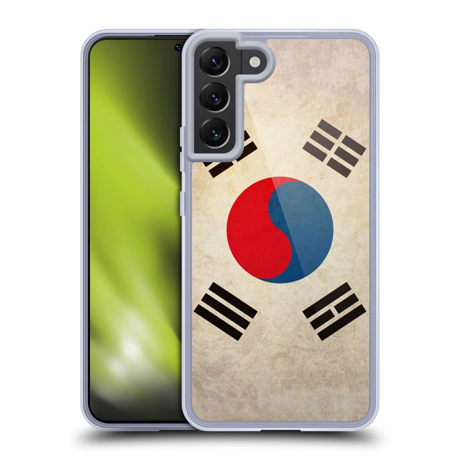 Vintage South Korea Flag Soft Gel Case for Samsung Galaxy S22+ 5G - Durable Protective Phone Cover for Travel & Daily Use