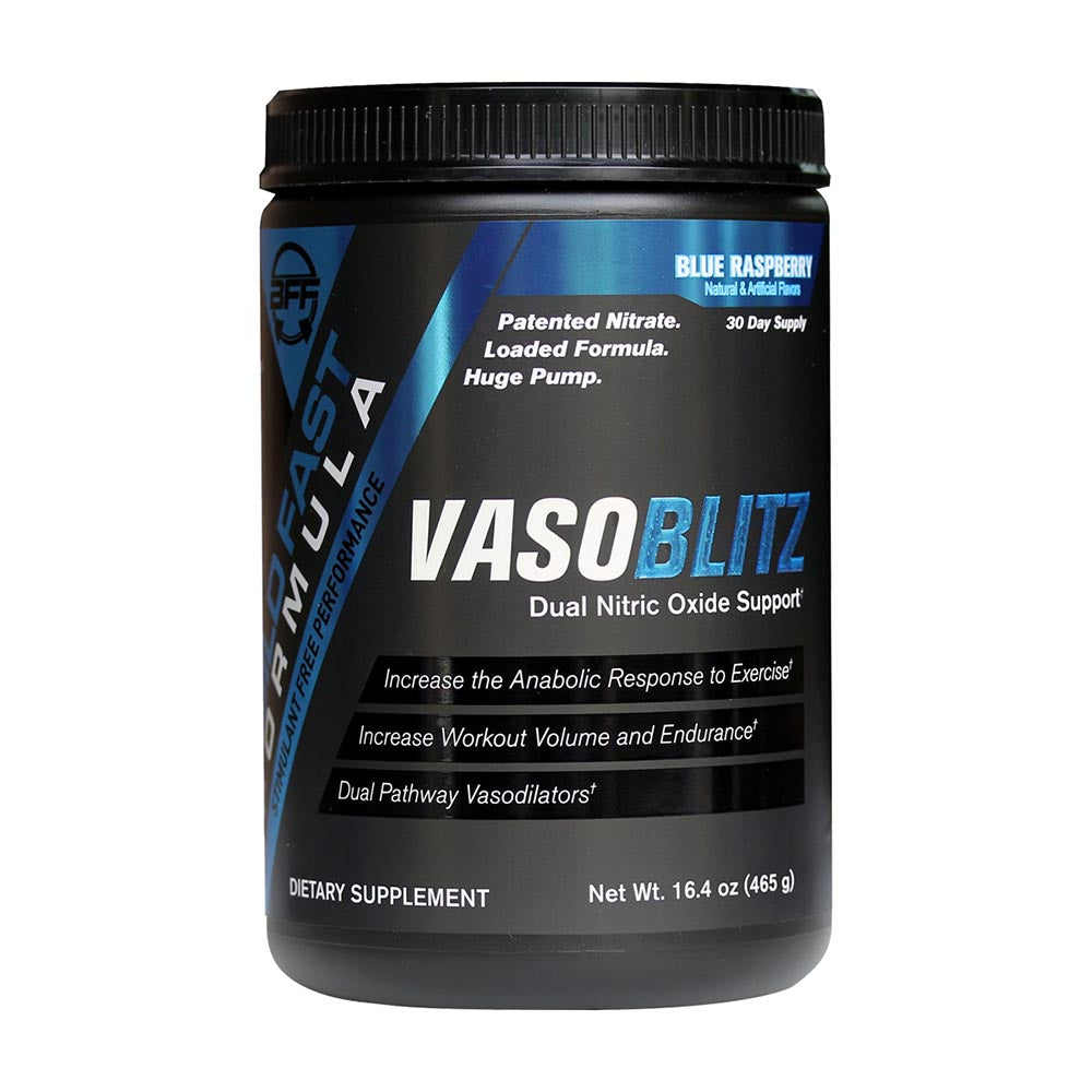 Build Fast Formula Vaso Blitz 465g Blue Raspberry - Premium Pre Workout Supplement for Energy & Focus - Ideal for Gym, Bodybuilding & Athletic Performance
