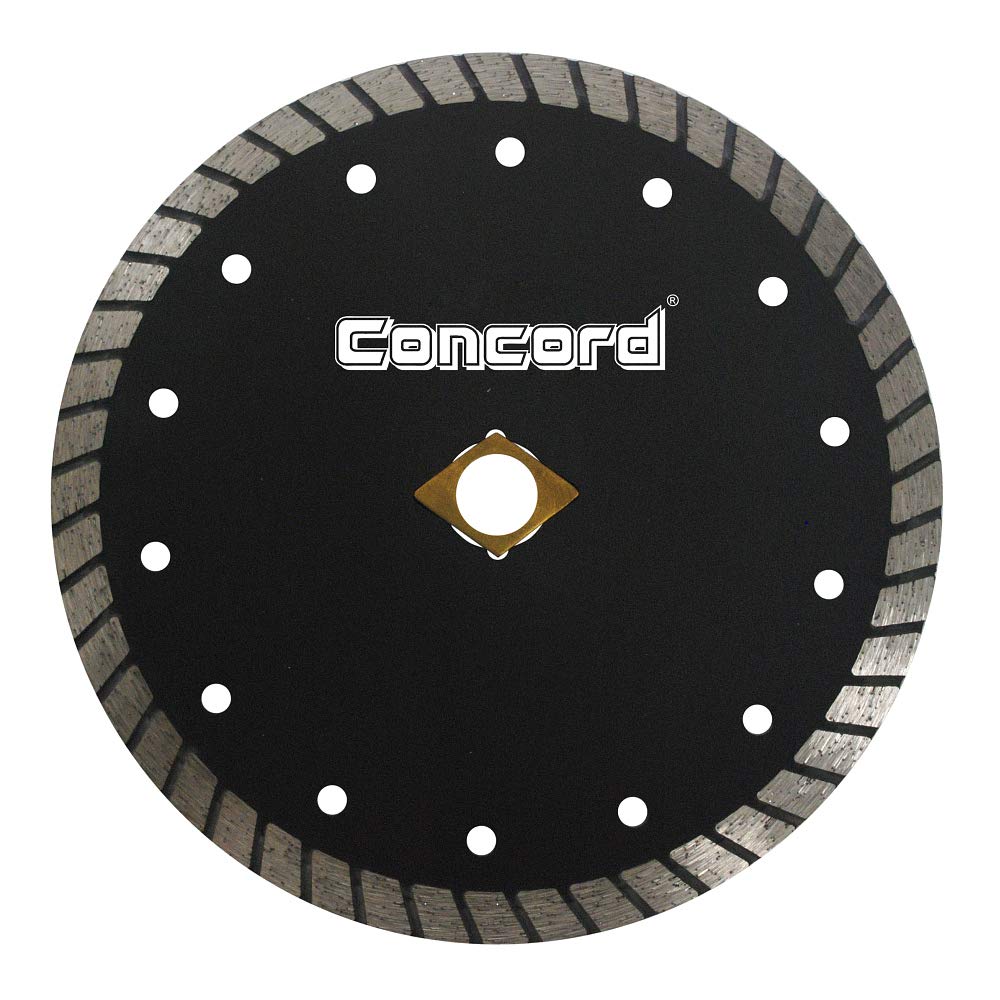 Concord Blades CTW080D10CP 8-Inch Turbo Diamond Saw Blade with Cooling Holes - Continuous Rim for Fast Cutting - Perfect for Concrete, Brick, and Tile Work